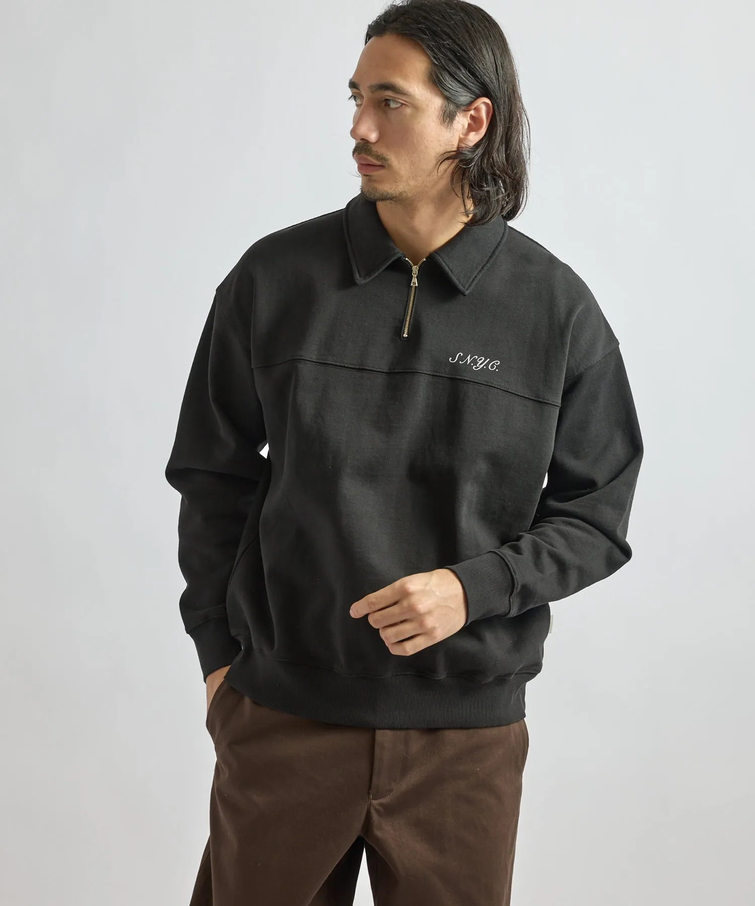 Mott Relaxed Quarter Zip Sweatshirt sold by Saturdays New York City product image thumbnail 2