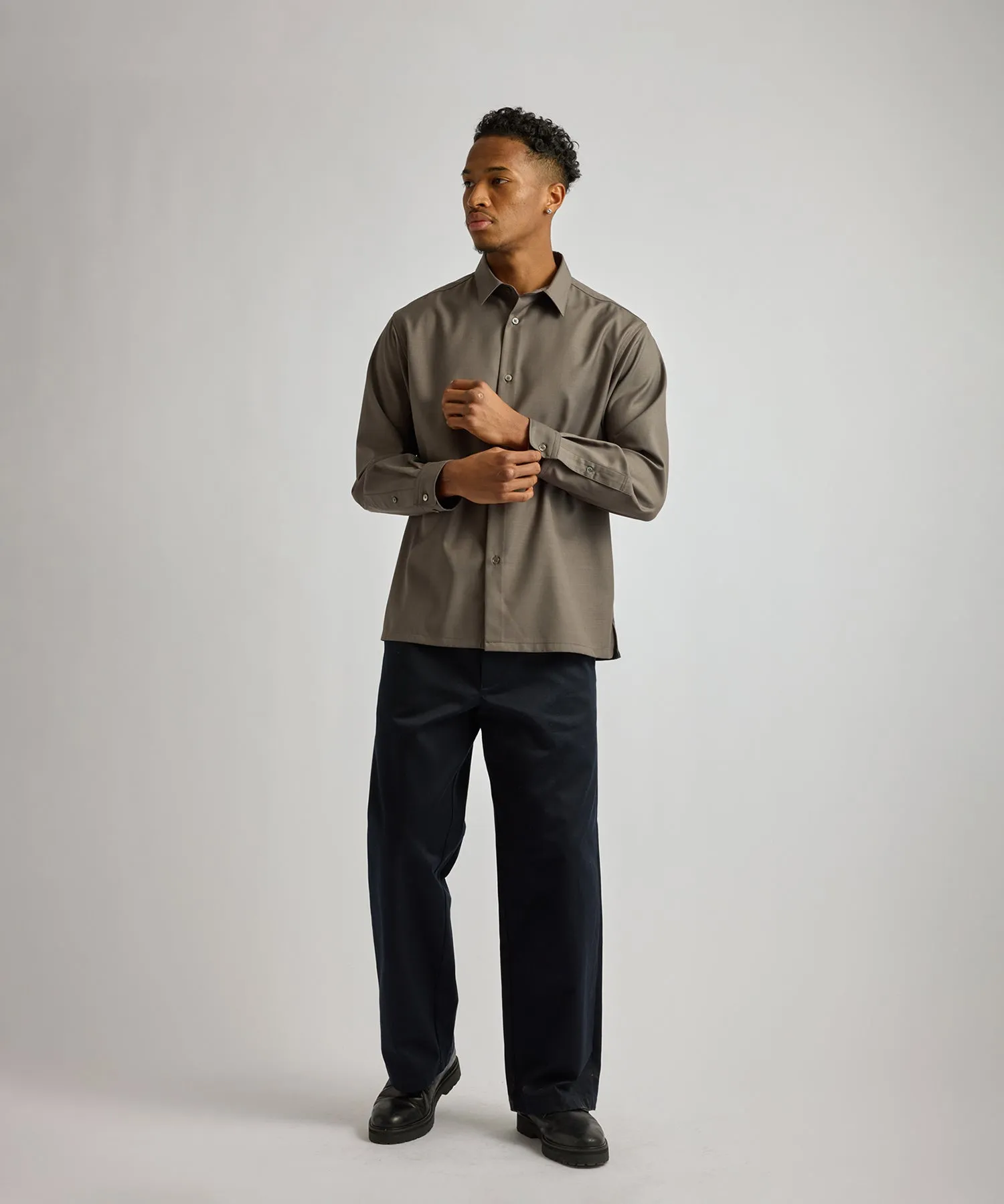 Kenmare Tropical Wool Long Sleeve Shirt sold by Saturdays New York City product image thumbnail 3
