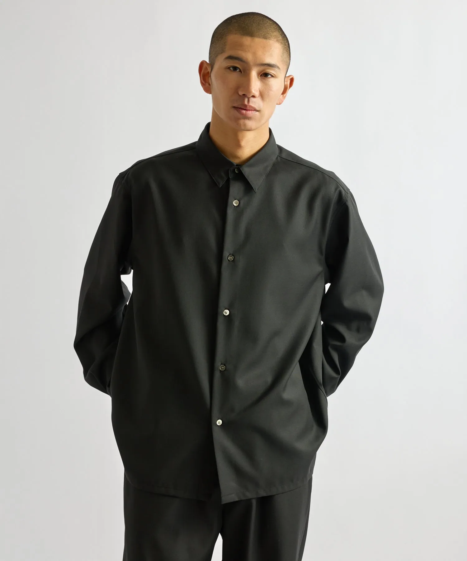 Kenmare Tropical Wool Long Sleeve Shirt sold by Saturdays New York City product image thumbnail 2