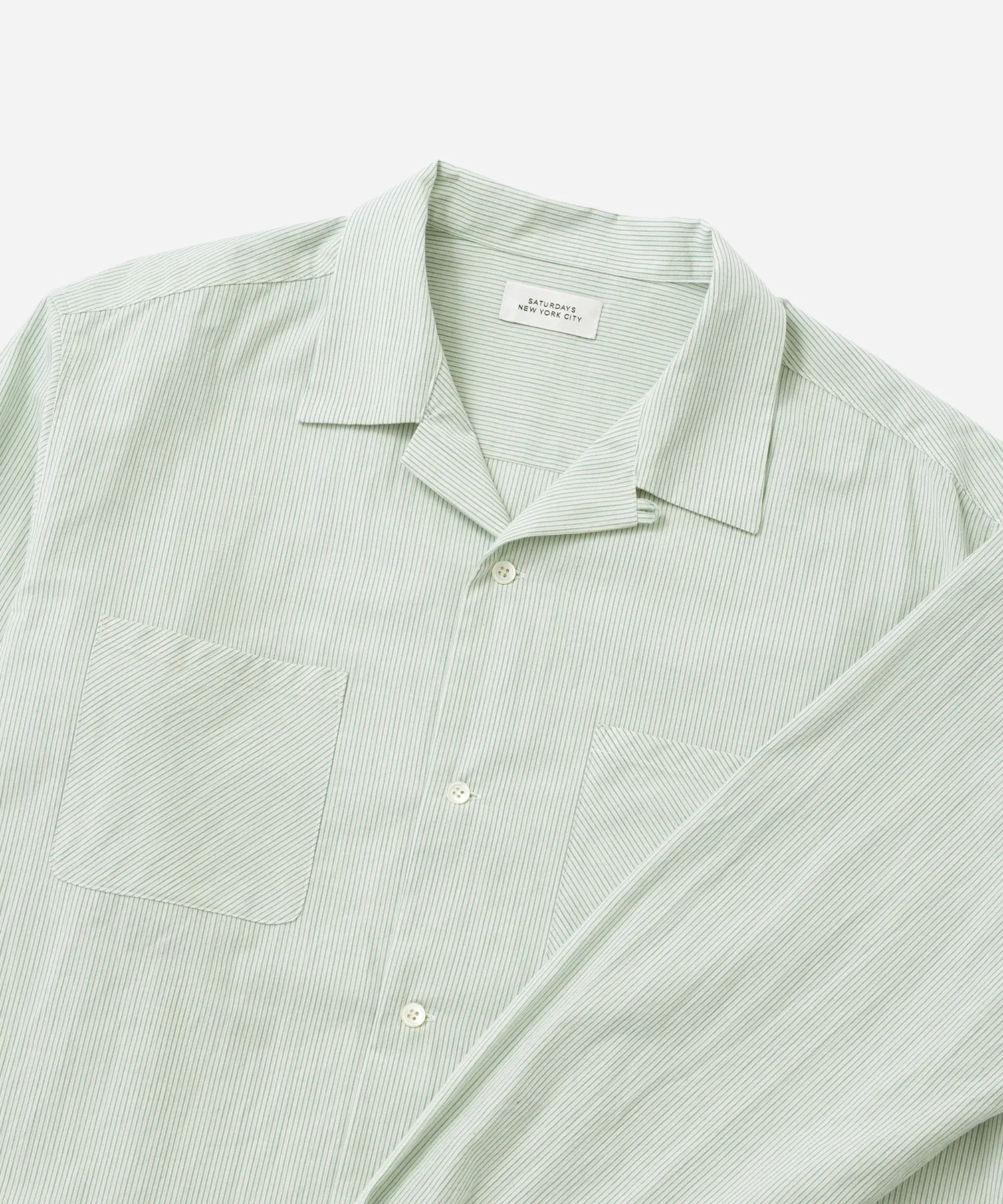 Marco Stripe Open Collar Shirt sold by Saturdays New York City product image thumbnail 5