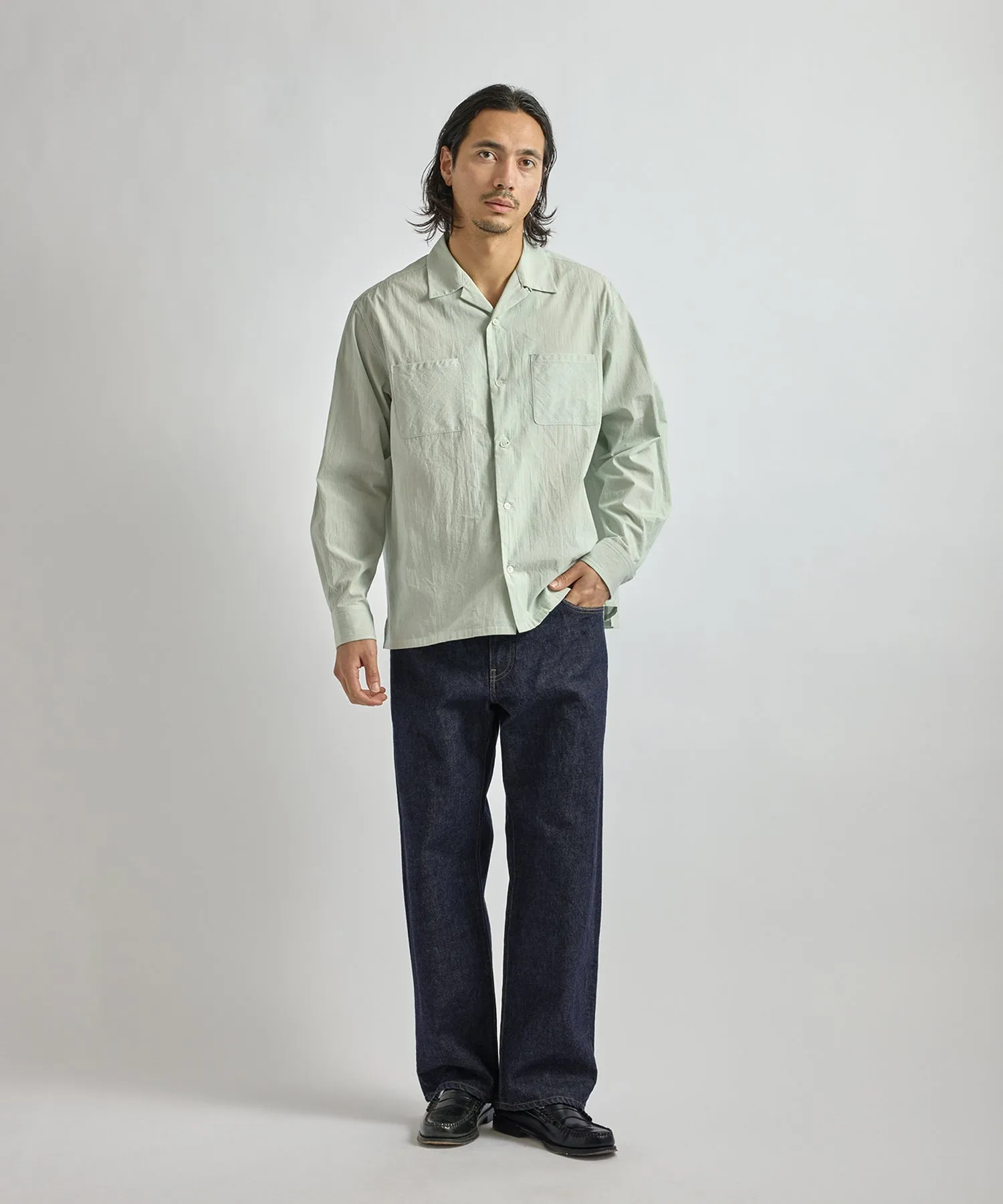 Marco Stripe Open Collar Shirt sold by Saturdays New York City product image thumbnail 3