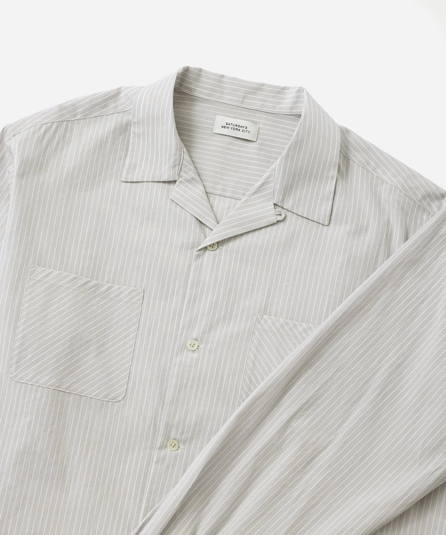 Marco Stripe Open Collar Shirt sold by Saturdays New York City product image thumbnail 5