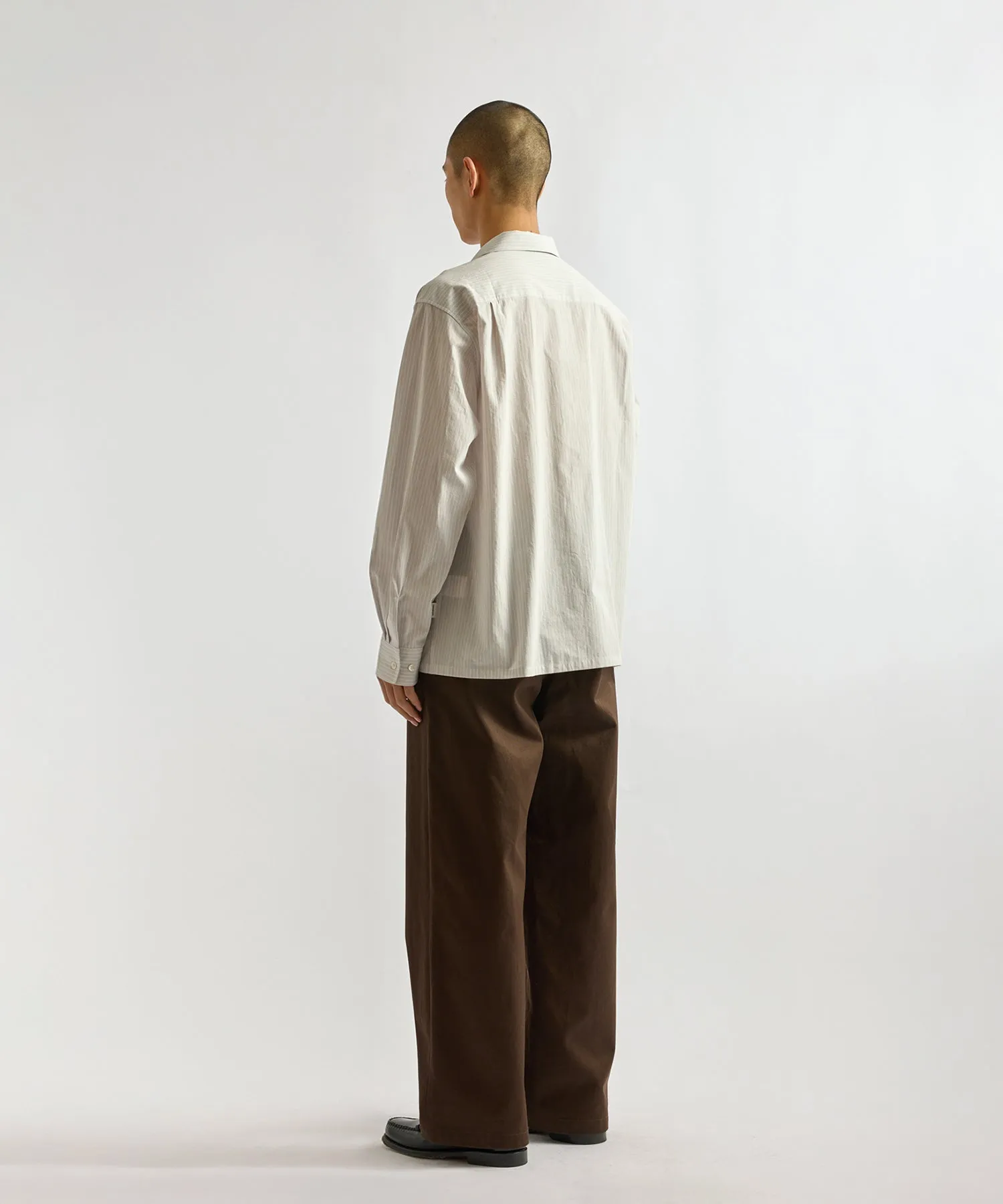 Marco Stripe Open Collar Shirt sold by Saturdays New York City product image thumbnail 3