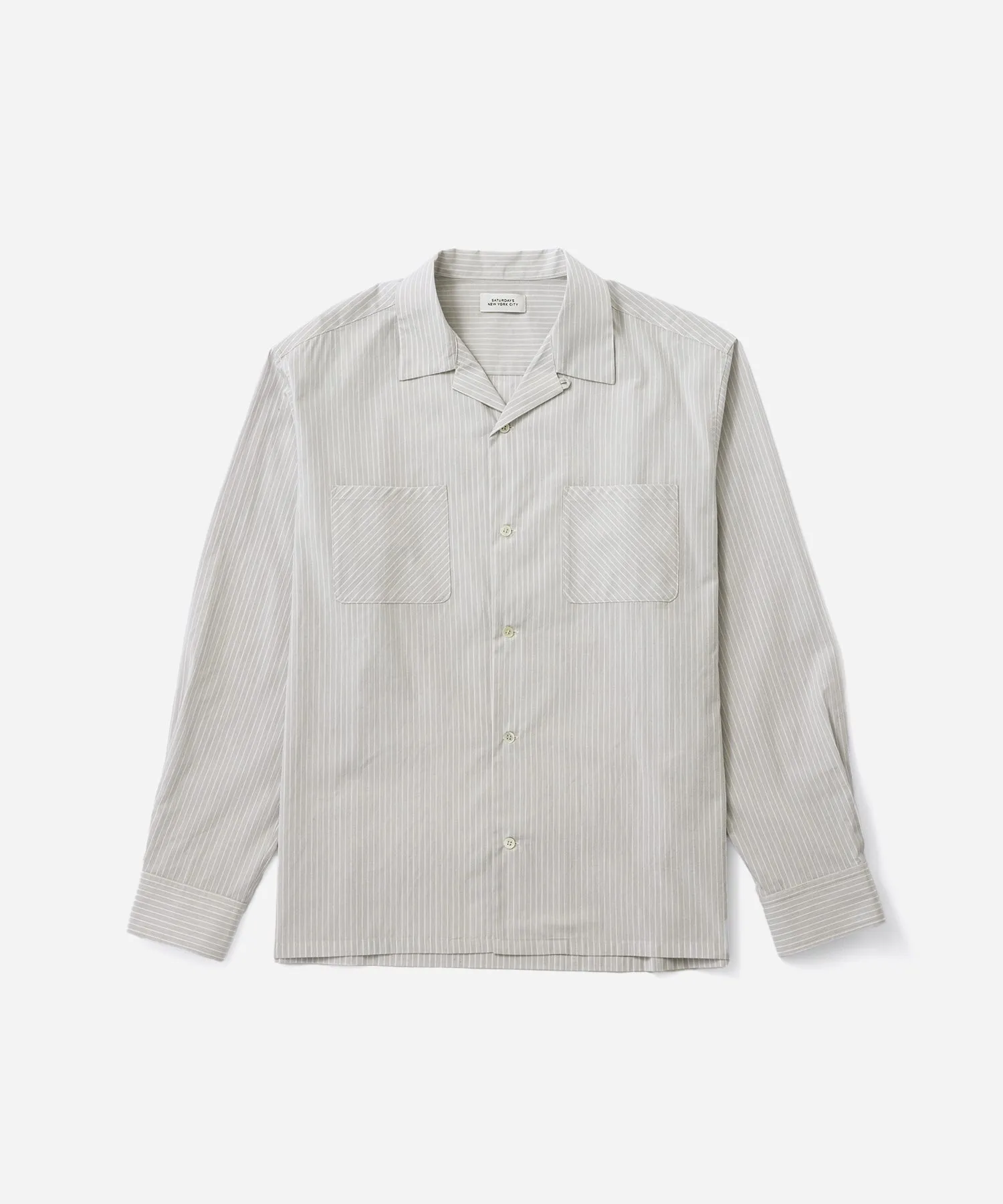 Marco Stripe Open Collar Shirt sold by Saturdays New York City