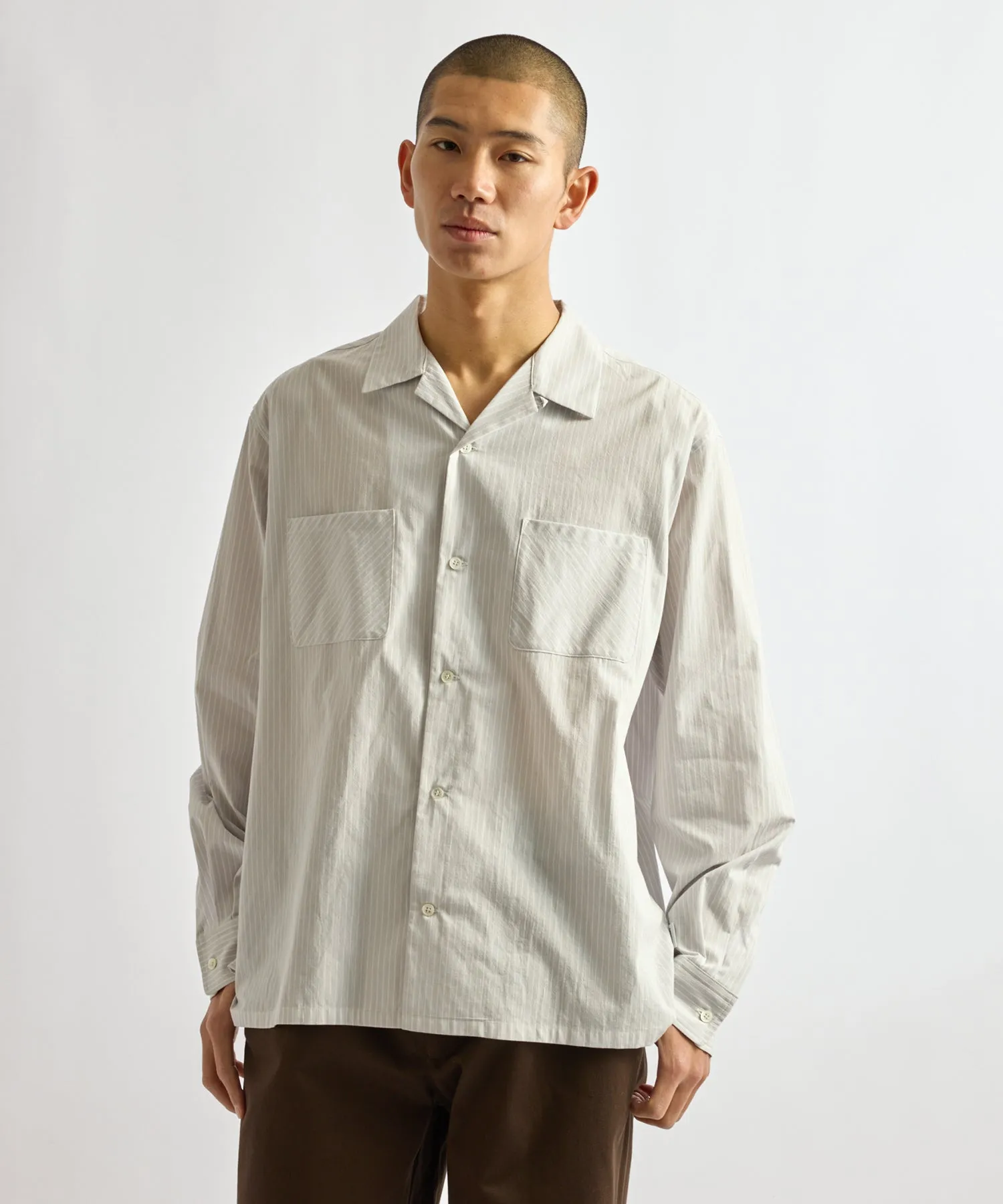 Marco Stripe Open Collar Shirt sold by Saturdays New York City product image thumbnail 2