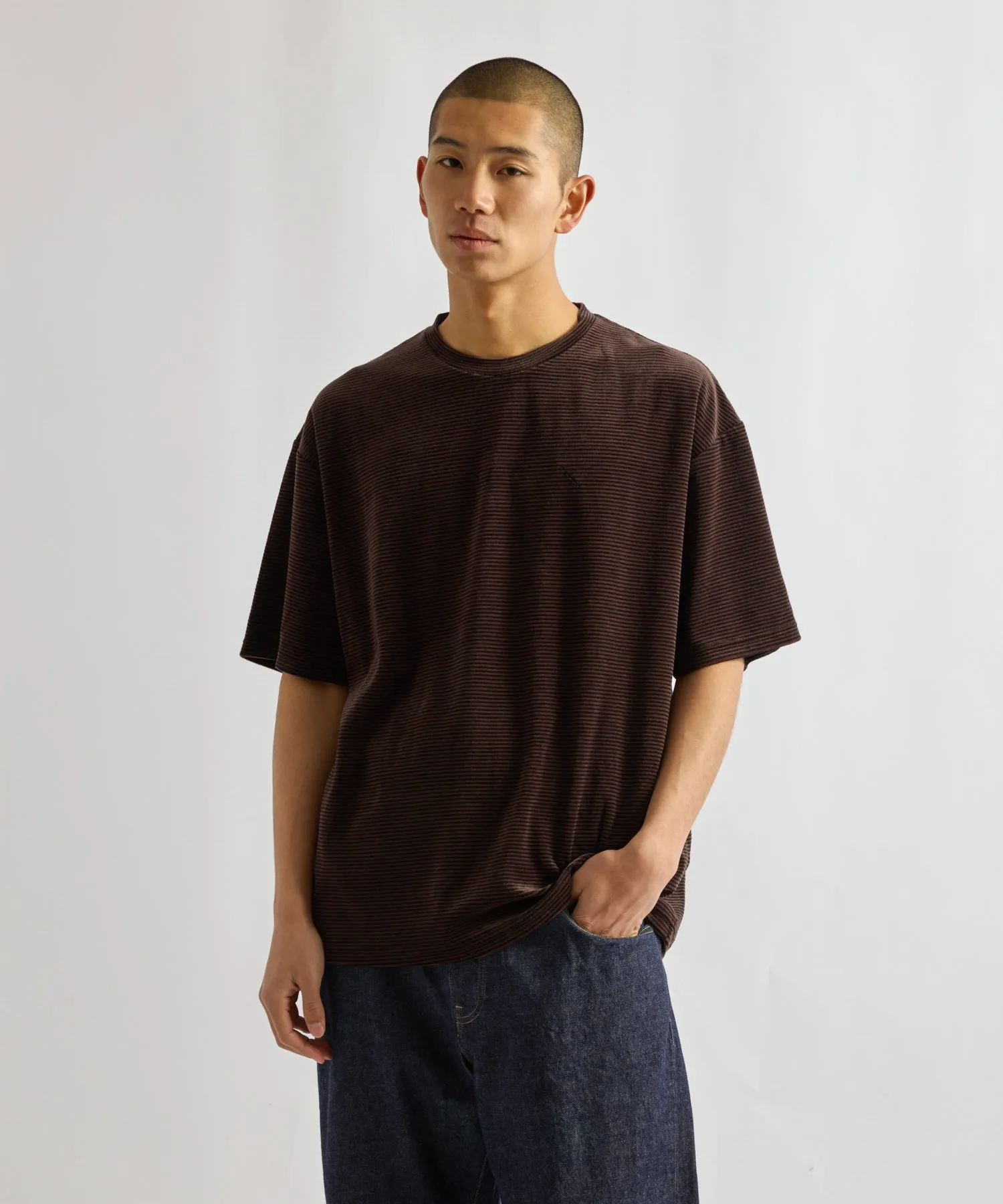 Velour Stripe Relaxed Short Sleeve Tee sold by Saturdays New York City product image thumbnail 2