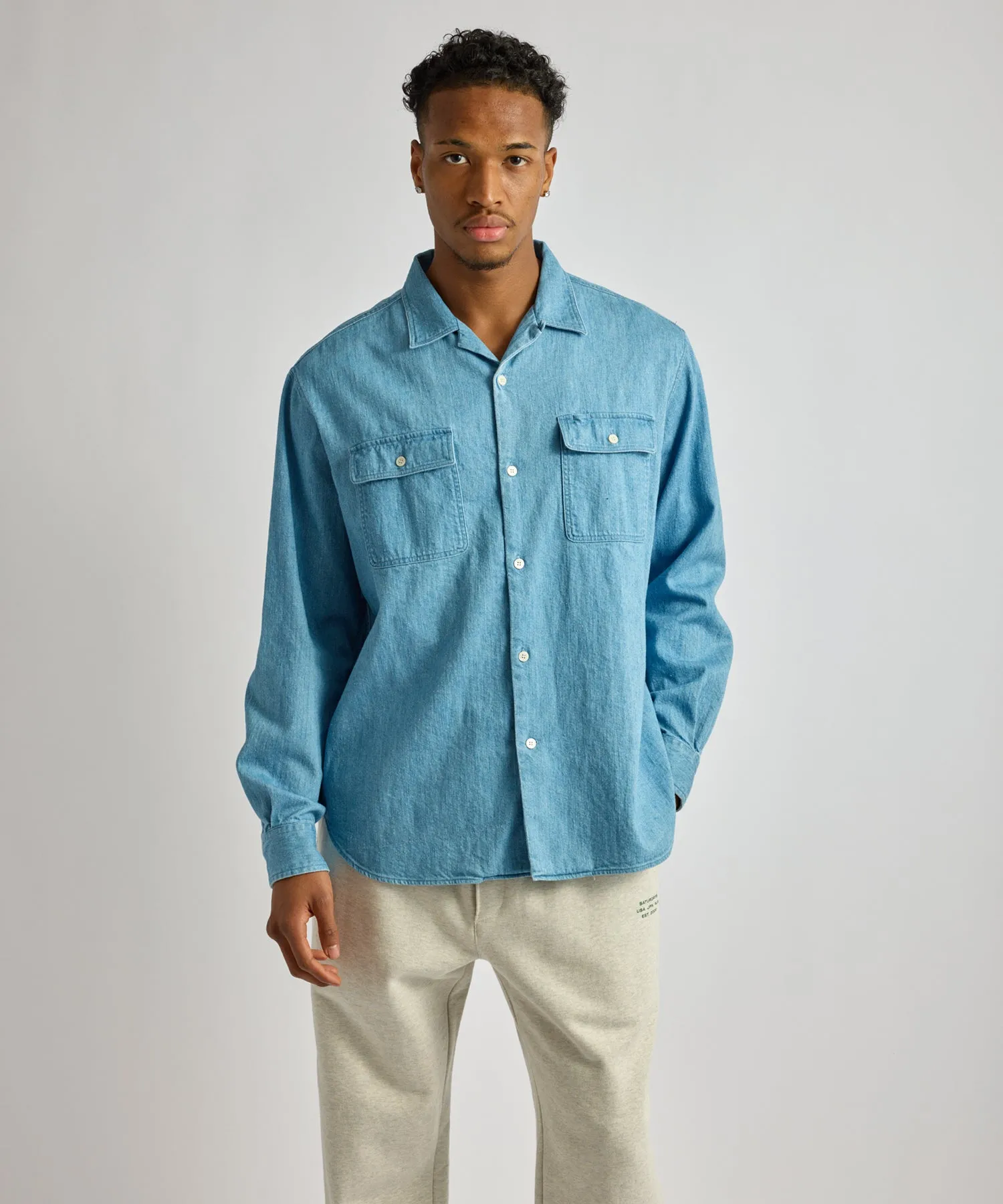 Hanley Long Sleeve Open Collar Shirt sold by Saturdays New York City product image thumbnail 2