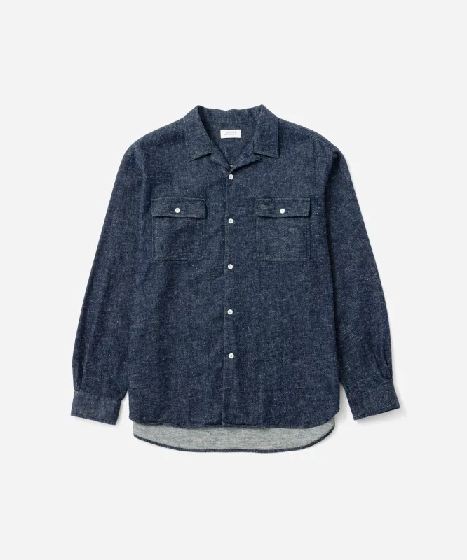 Hanley Long Sleeve Open Collar Shirt made by Saturdays New York City