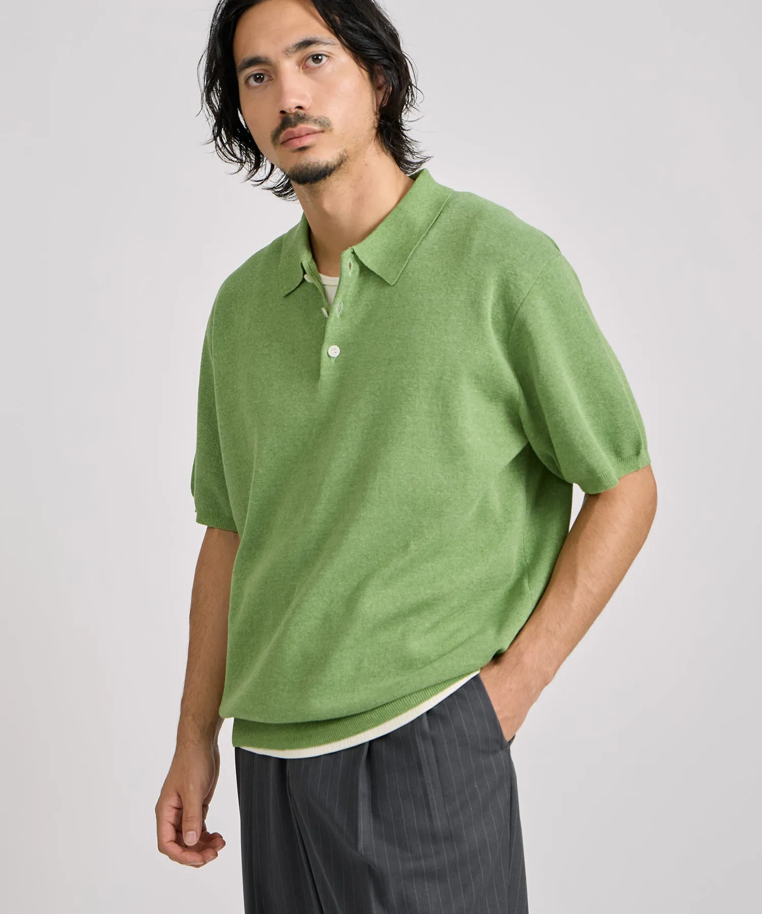 Jahmad Linen Knit Polo sold by Saturdays New York City product image thumbnail 2