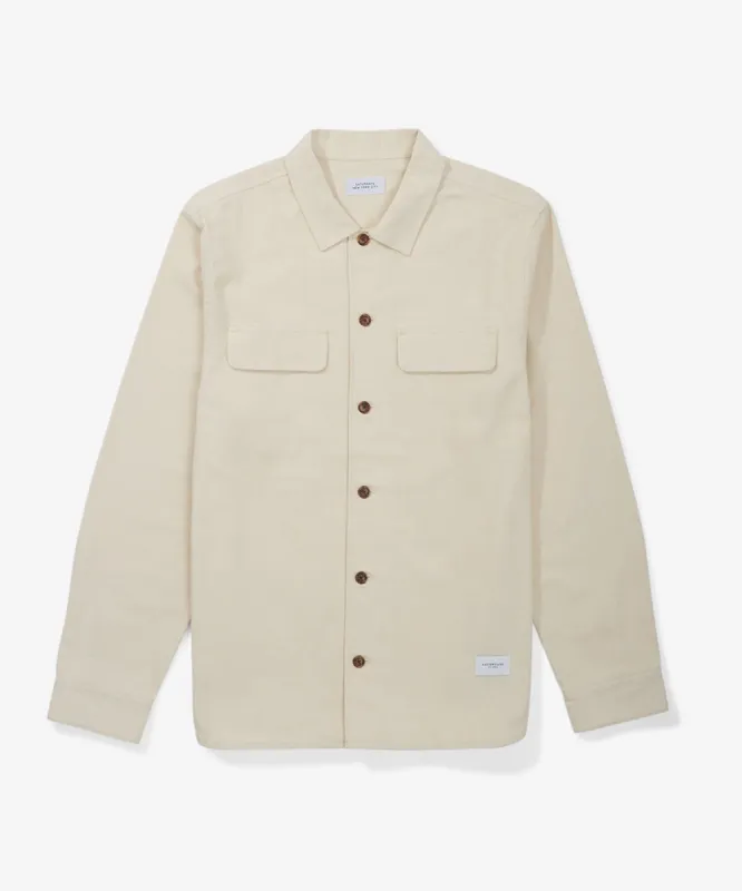 Broome Herringbone Flannel Long Sleeve Shirt sold by Saturdays New York City