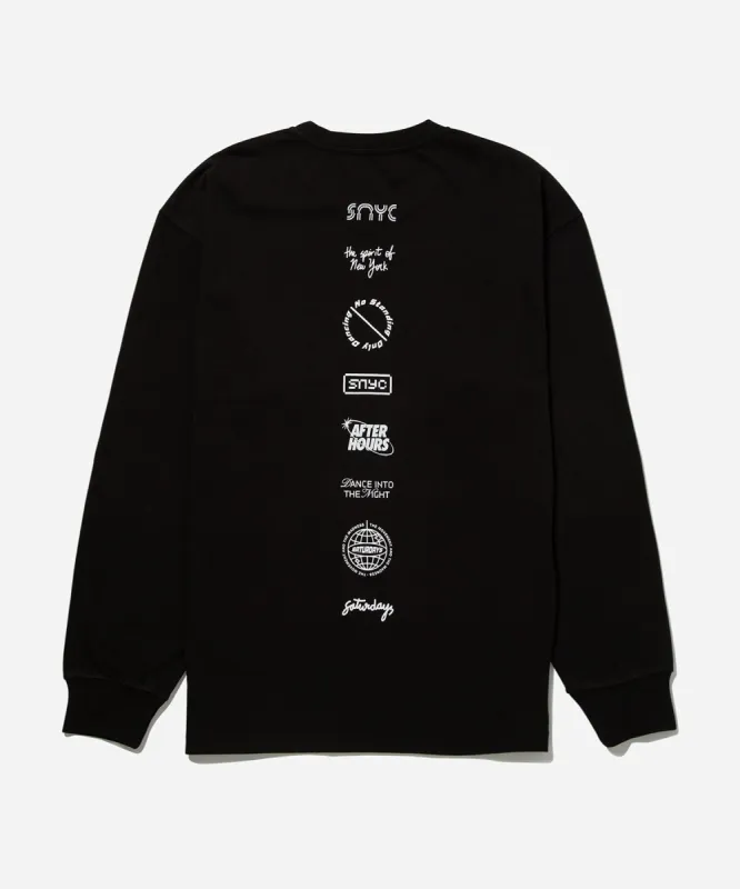 Collage Stack Relaxed Long Sleeve Tee sold by Saturdays New York City