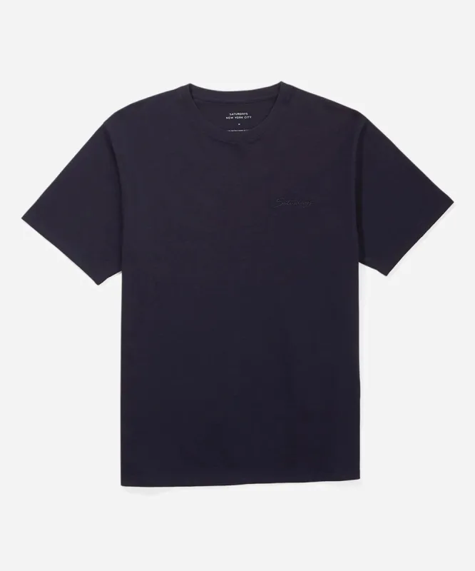 Script Cotton Slub Short Sleeve Tee sold by Saturdays New York City