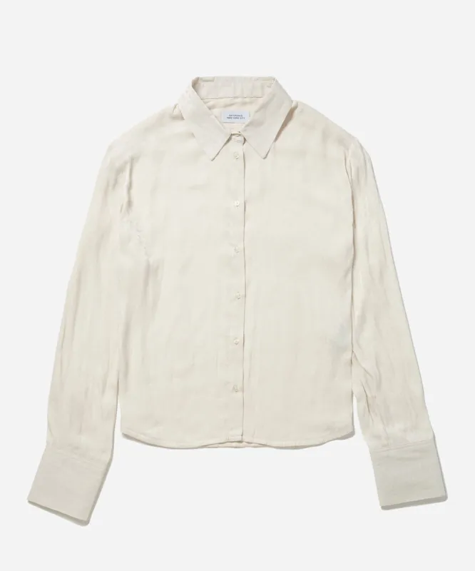 Shay Leopard Jacquard Long Sleeve Shirt made by Saturdays New York City