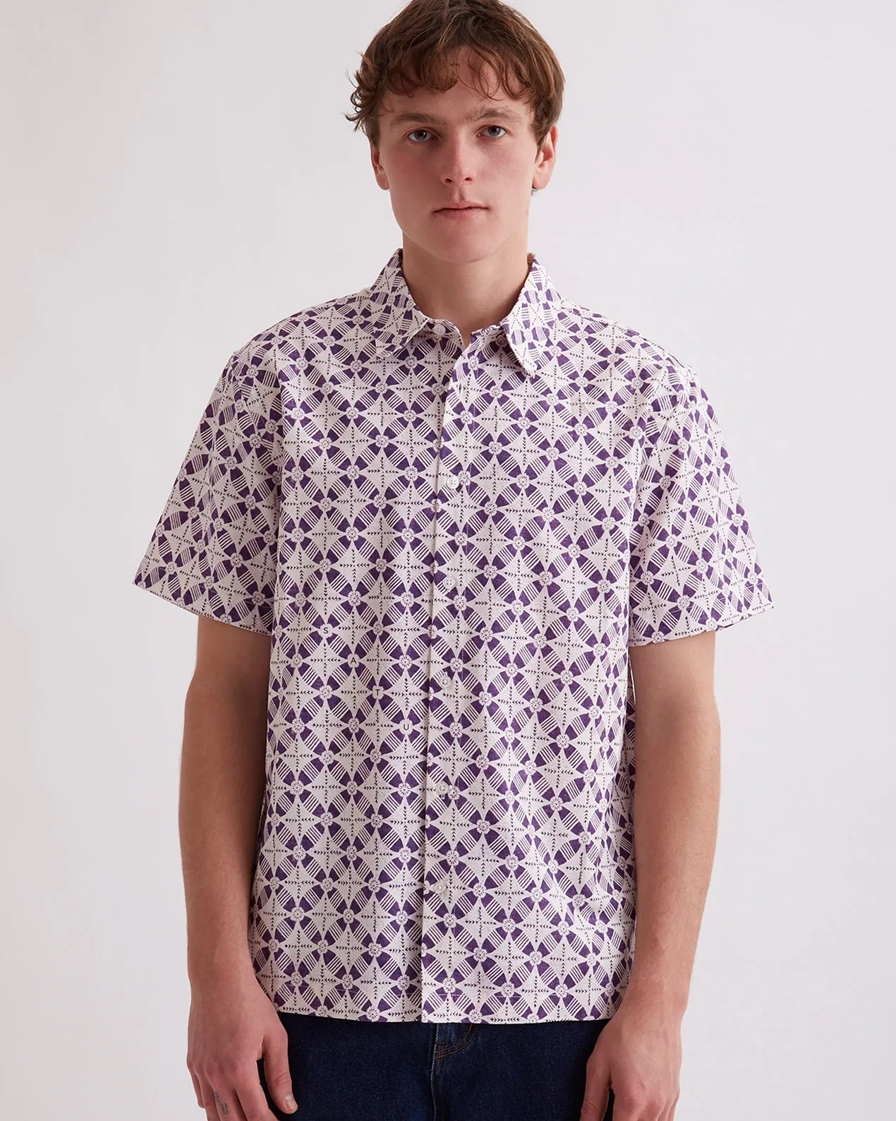 Bruce Block Print SS Shirt sold by Saturdays New York City product image thumbnail 3
