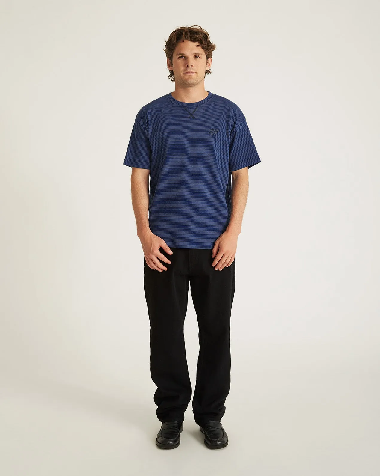 Striped Waffle Relaxed SS Tee sold by Saturdays New York City product image thumbnail 4