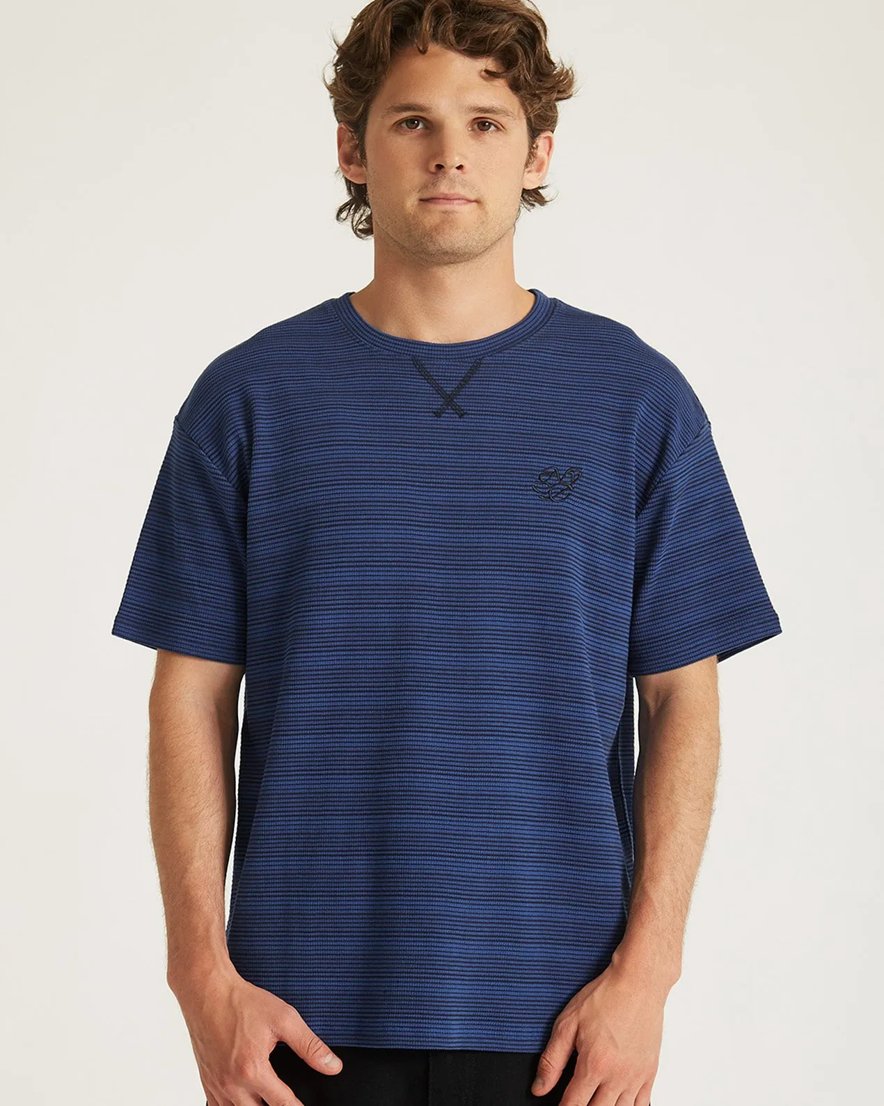 Striped Waffle Relaxed SS Tee sold by Saturdays New York City product image thumbnail 2