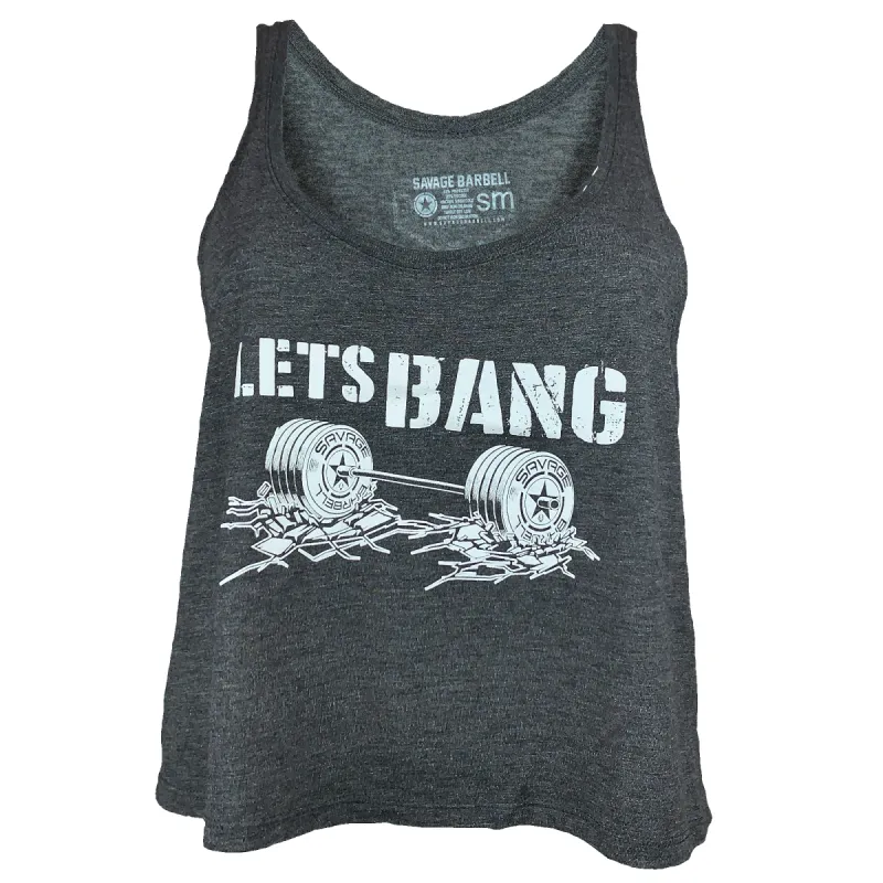 Women's Crop Top - Let's Bang - Charcoal Gray sold by Savage Barbell