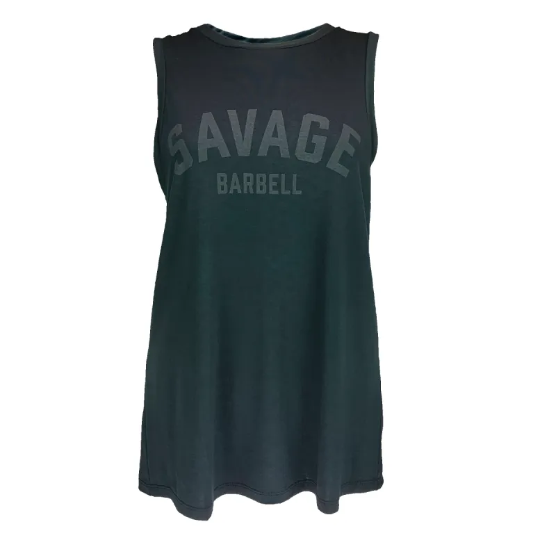 Women's Keyhole Tie-Back Tank Top - Black sold by Savage Barbell