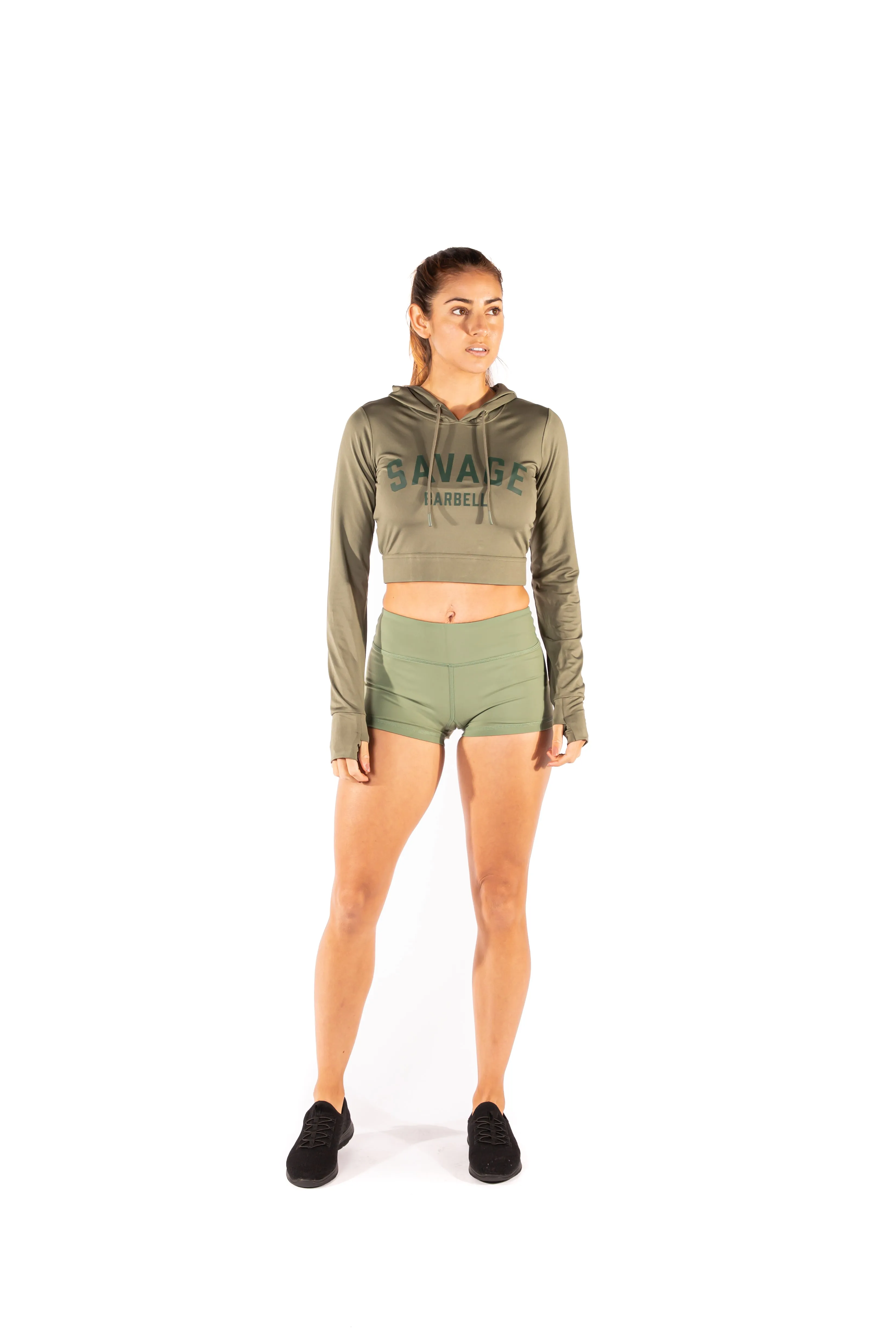 Women's Premium Crop Hoodie sold by Savage Barbell product image thumbnail 4