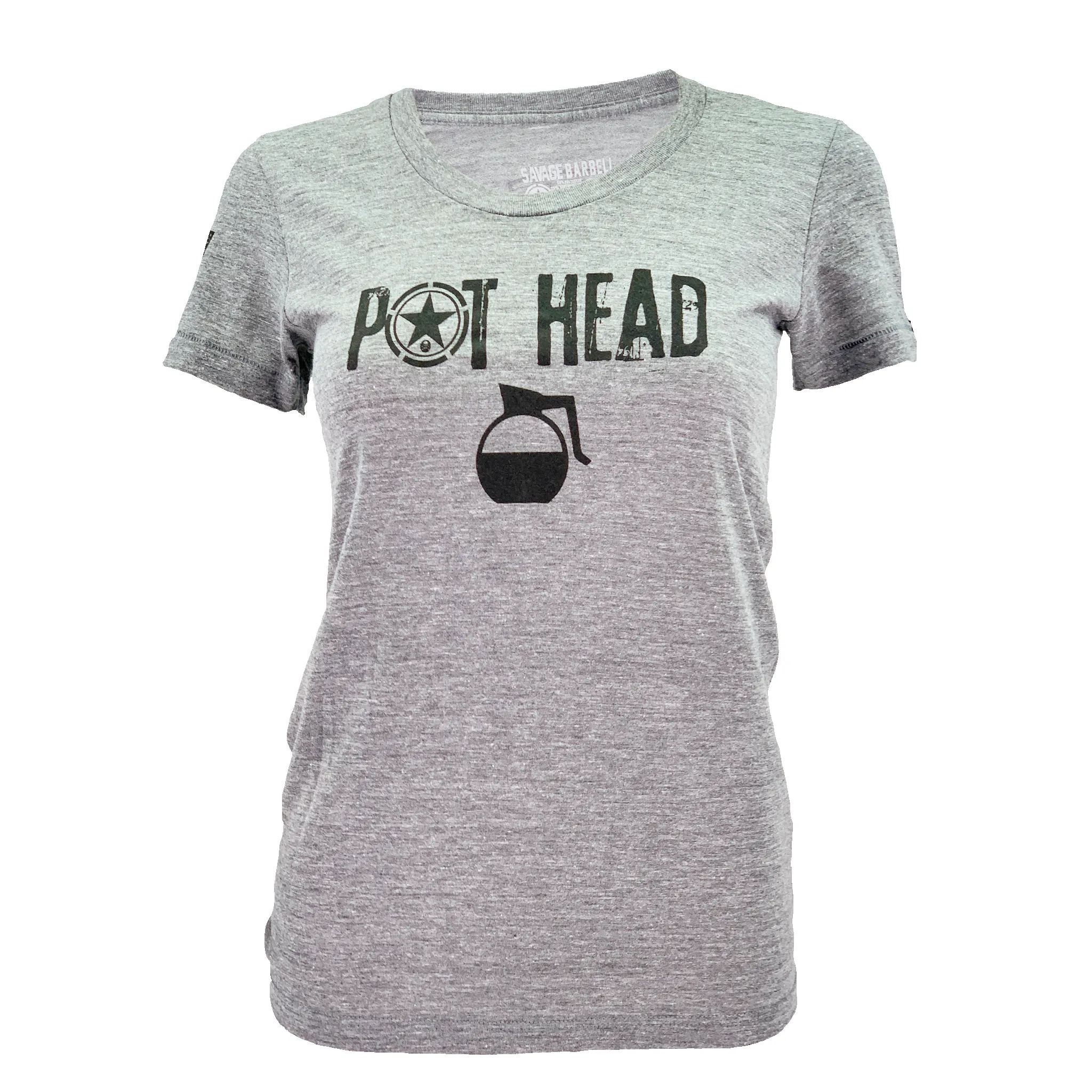 Women's T-Shirt - Pot Head - Gray sold by Savage Barbell