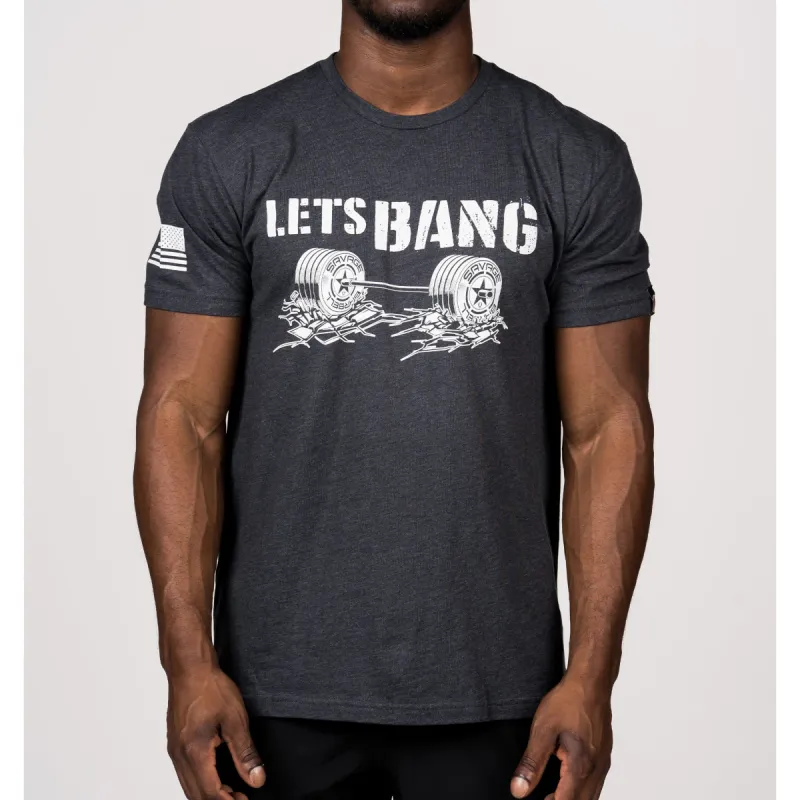 Men's T-shirt - Let's Bang - Charcoal sold by Savage Barbell