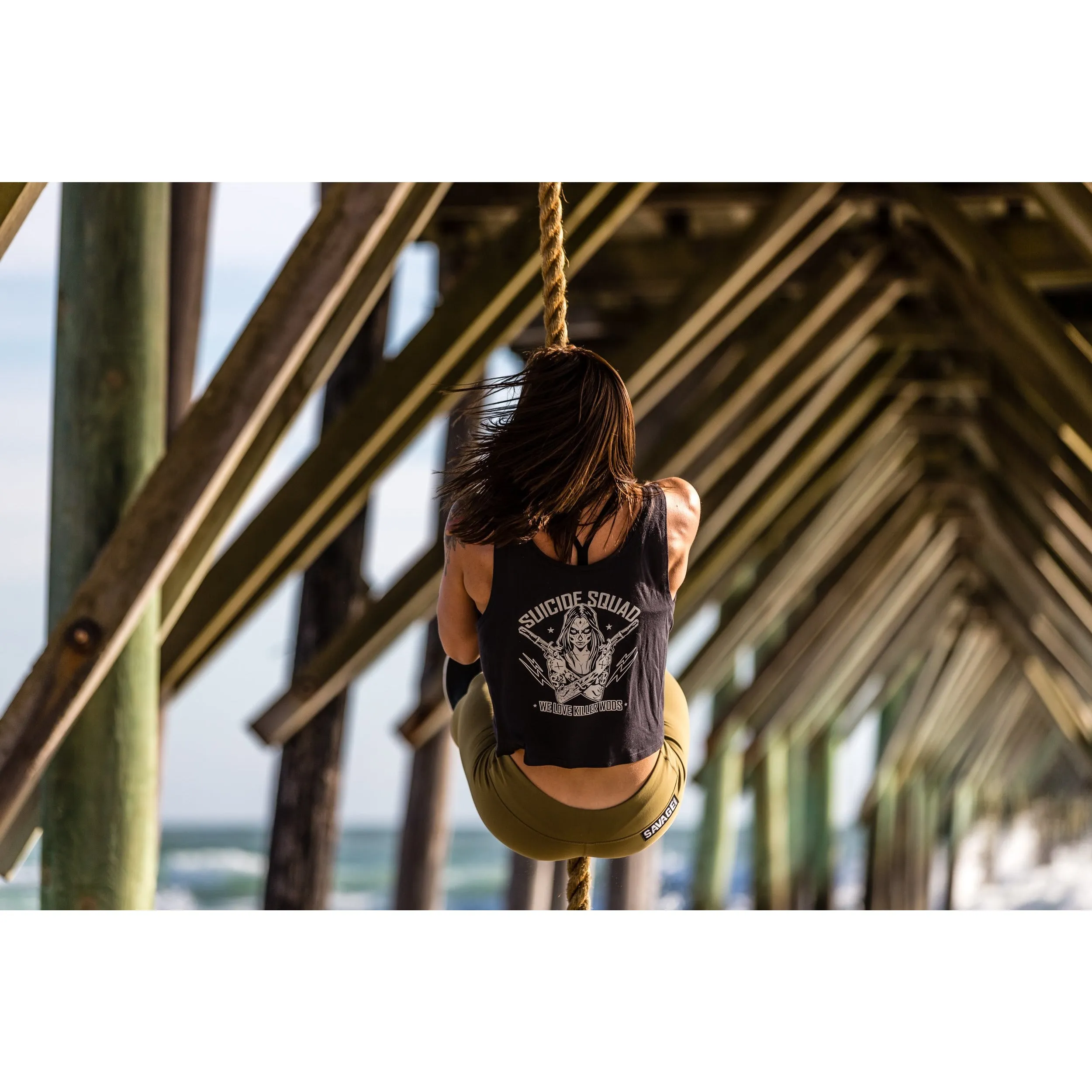 Crop Top - Suicide Squad - Dark Gray sold by Savage Barbell product image thumbnail 3