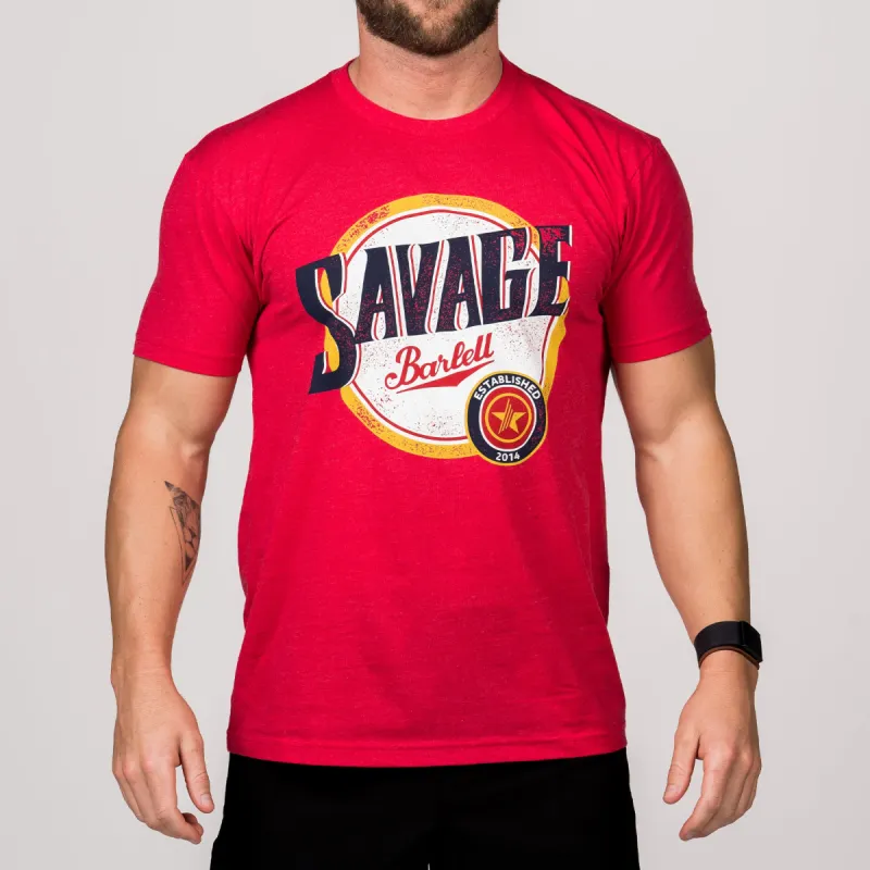 Men's T-Shirt - Savage Time - Red sold by Savage Barbell
