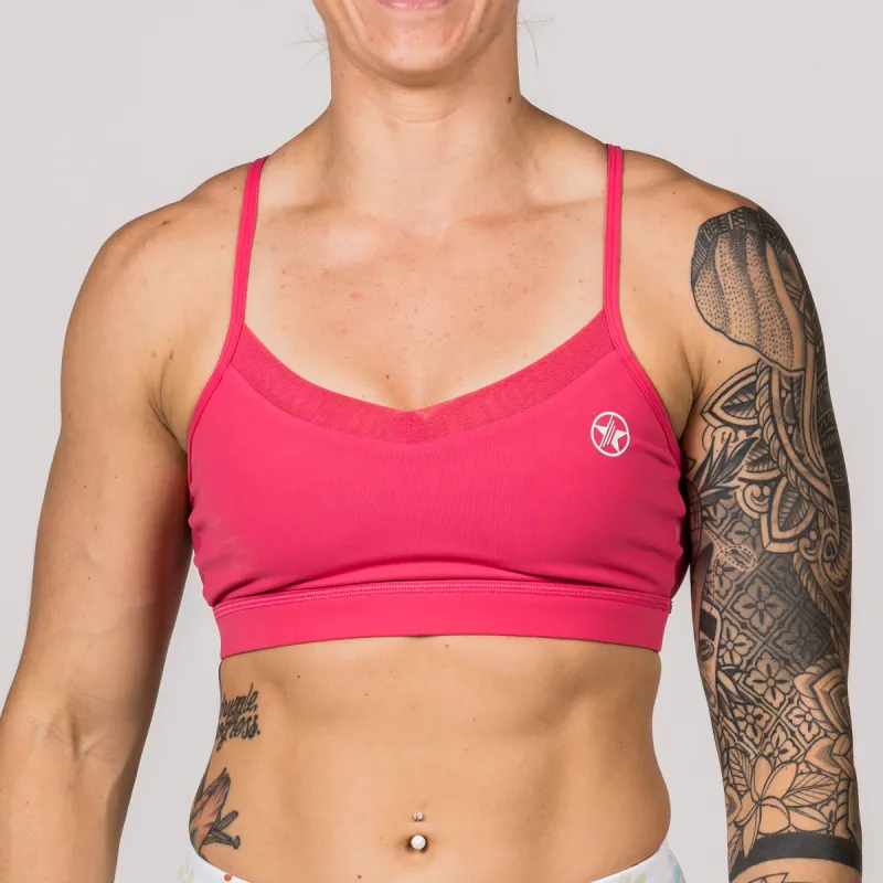 Sports Bra - 2-Strap Mesh Back - Strawberry sold by Savage Barbell