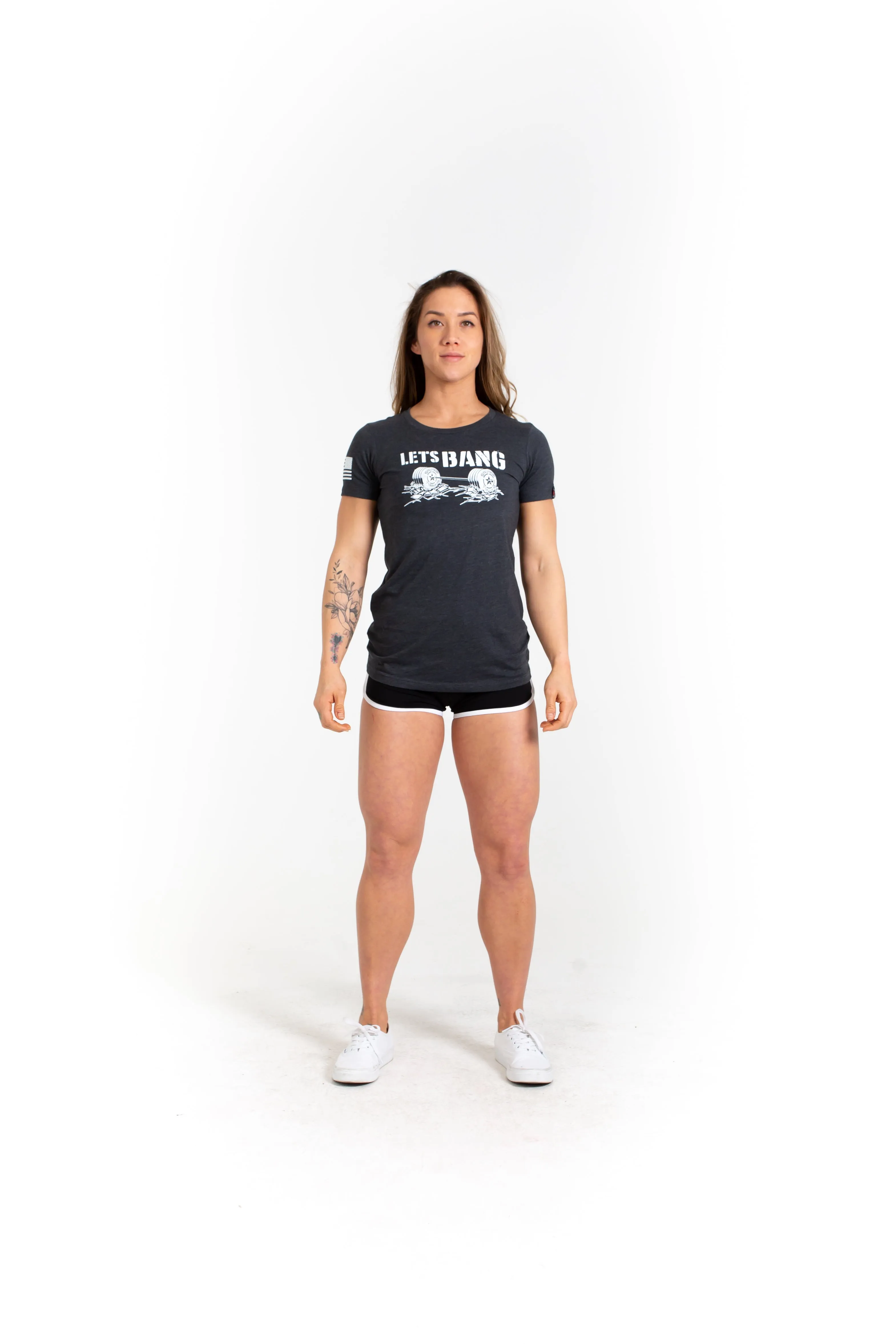 Women's T-Shirt - Let's Bang - Dark Gray sold by Savage Barbell product image thumbnail 2
