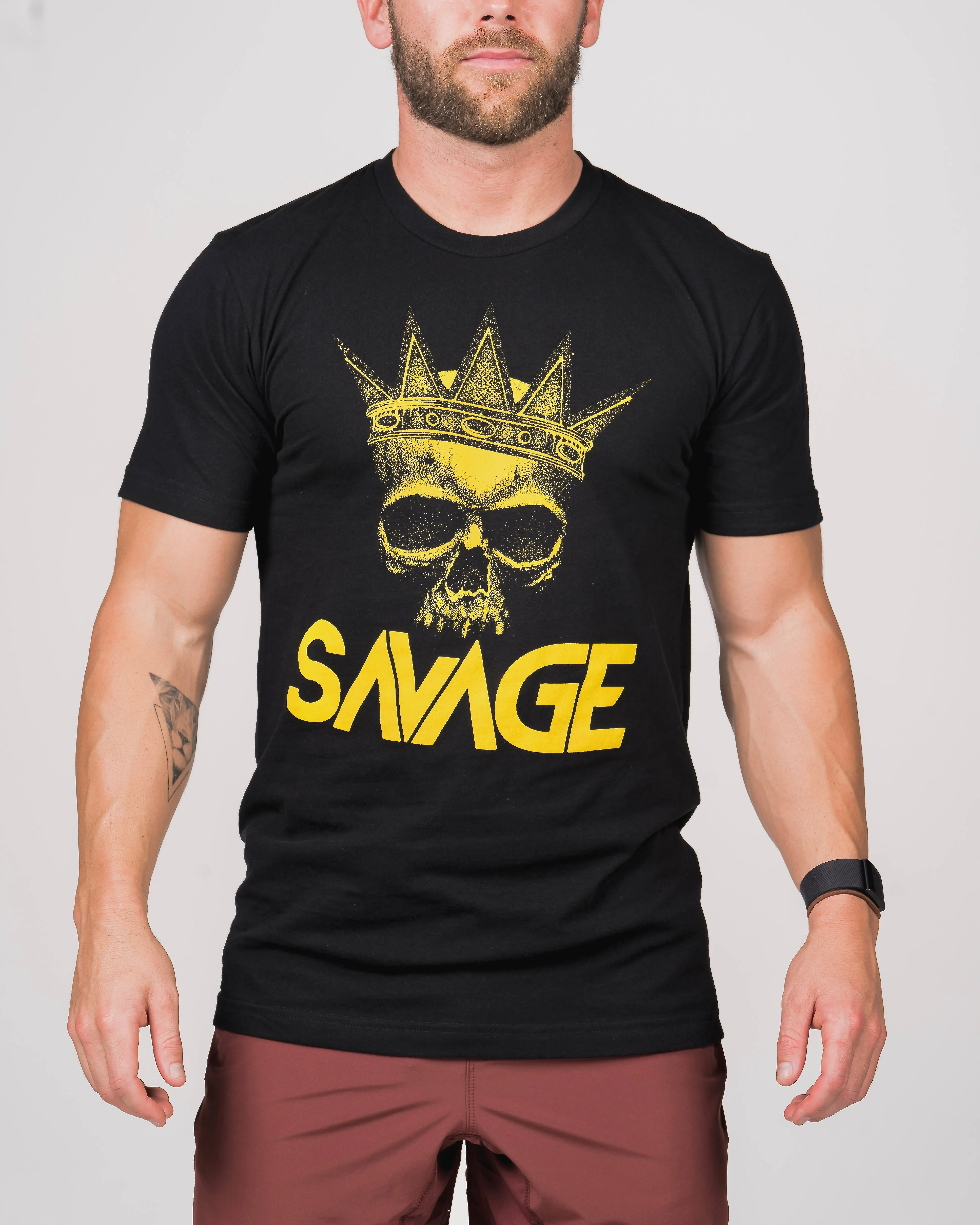 Men's T-Shirt - The King - Black sold by Savage Barbell