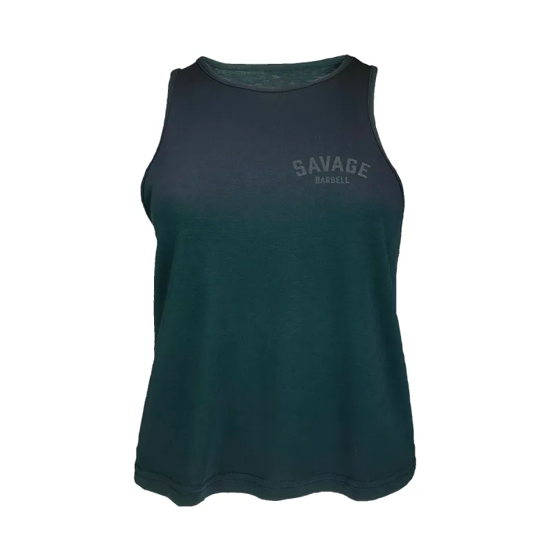 Women's Crop Racerback Tank - Black sold by Savage Barbell