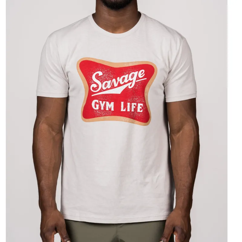 Men's T-Shirt - Gym Life - Sand sold by Savage Barbell