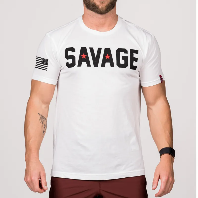 Men's T-Shirt - Killin' It - White sold by Savage Barbell