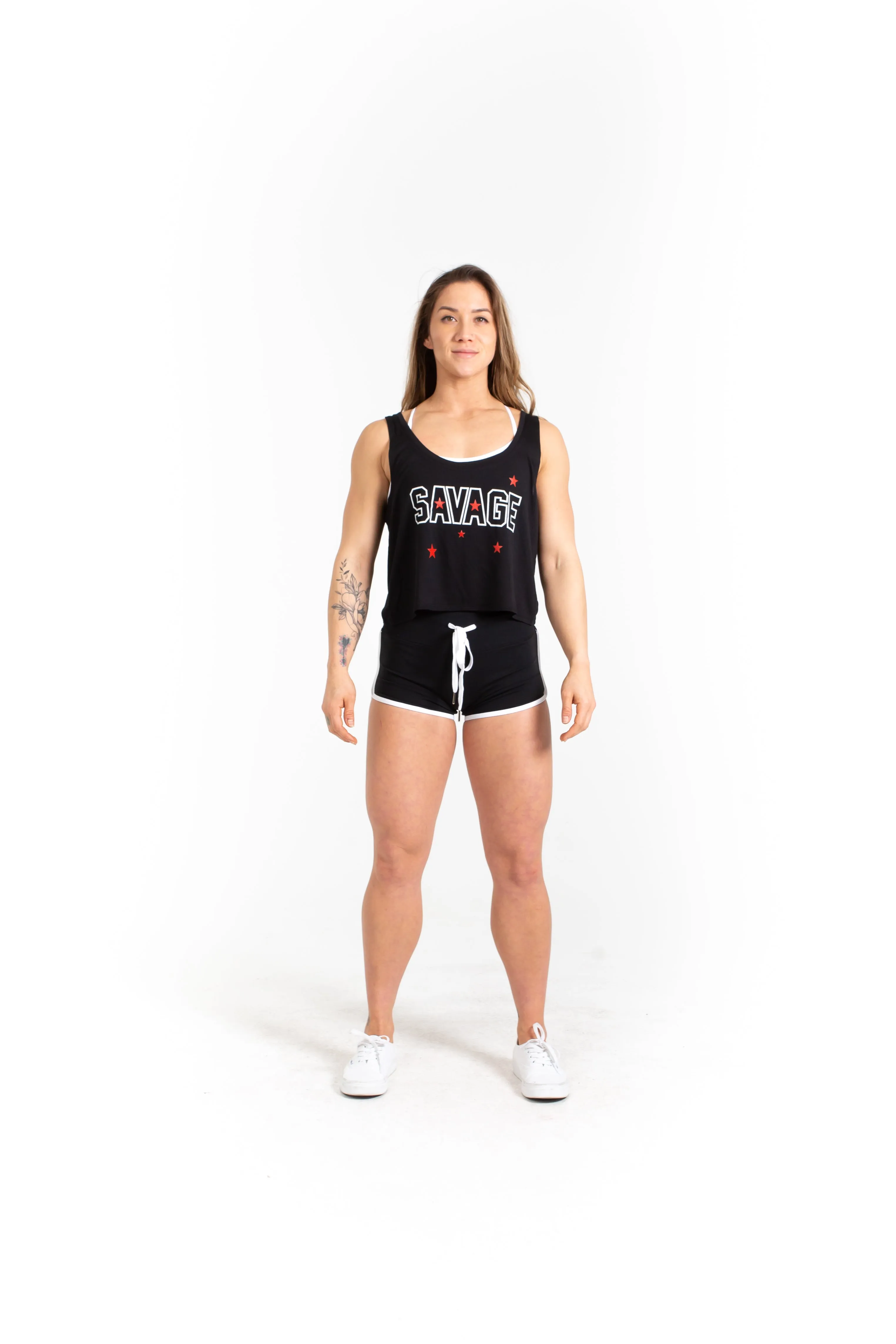 Women's Crop Top - Starry Eyes - Black sold by Savage Barbell product image thumbnail 2