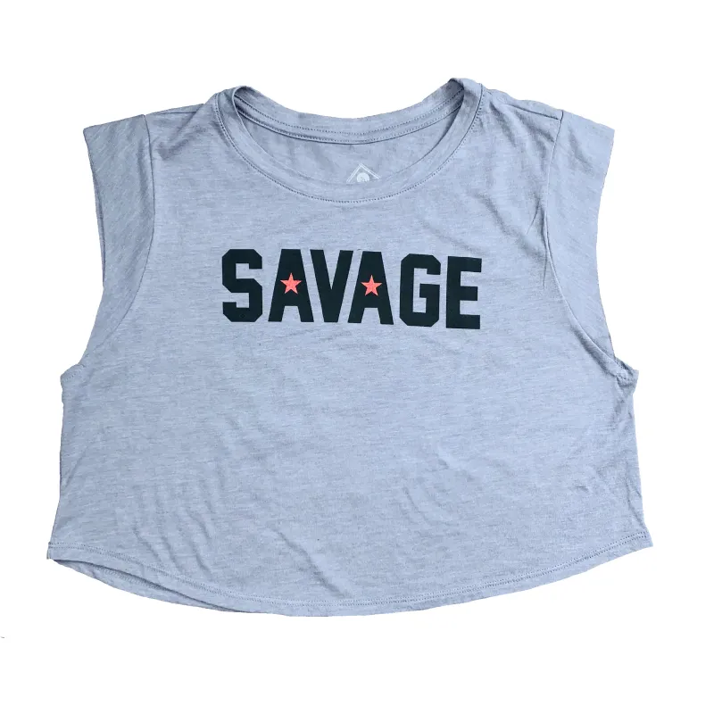 Sleeveless Crop T-Shirt - Killin' It sold by Savage Barbell