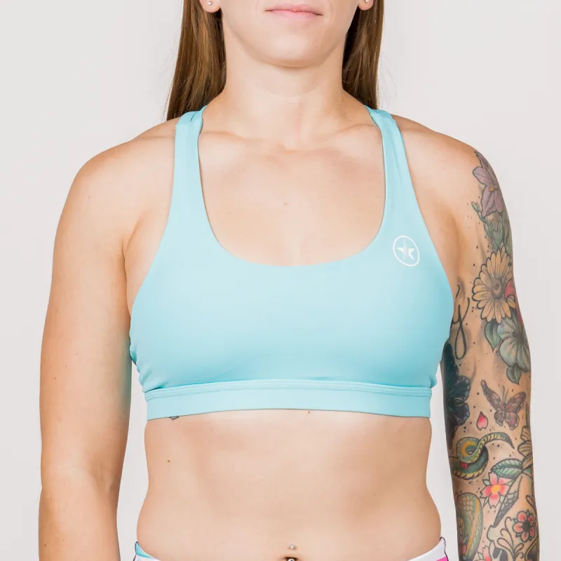 Sports Bra - 4-Strap Low-Cut - Teal sold by Savage Barbell