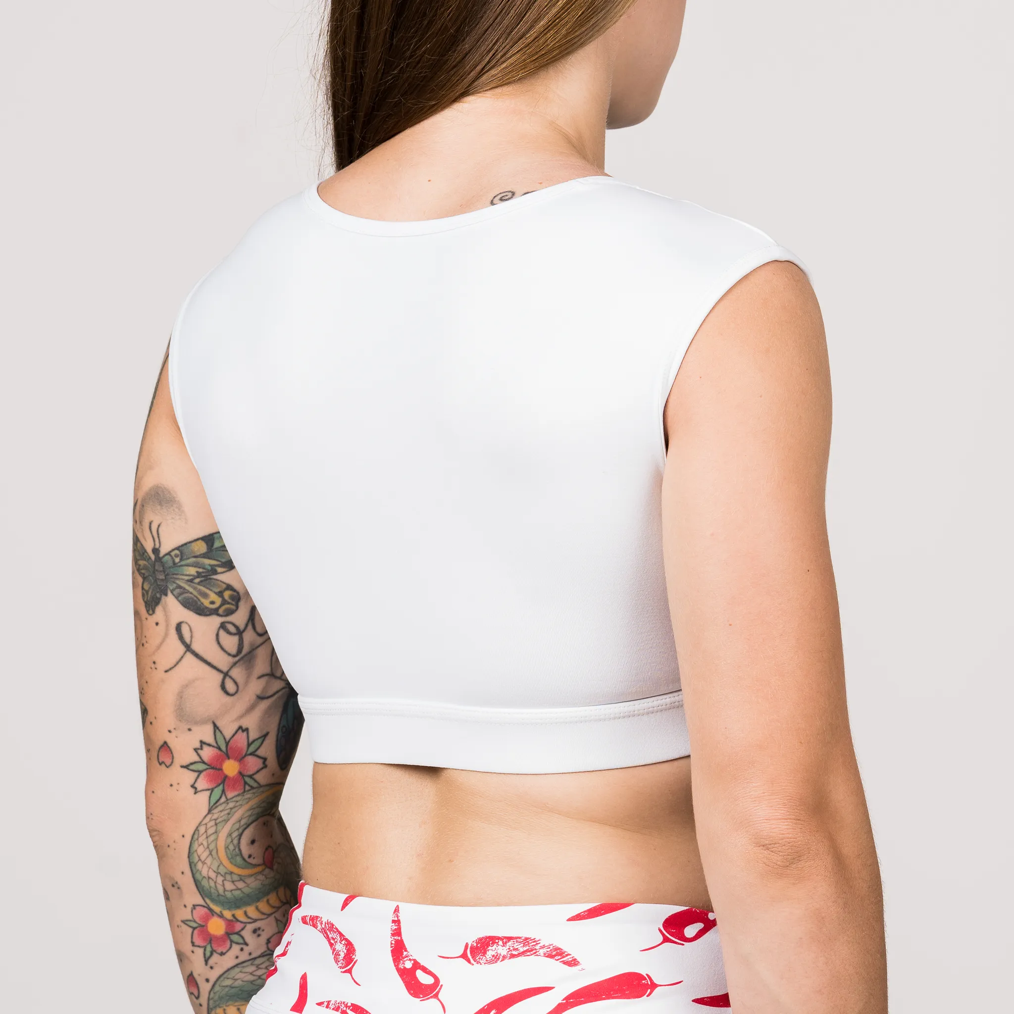 Sports Bra - Crop-Tee Sports Bra - White sold by Savage Barbell product image thumbnail 4