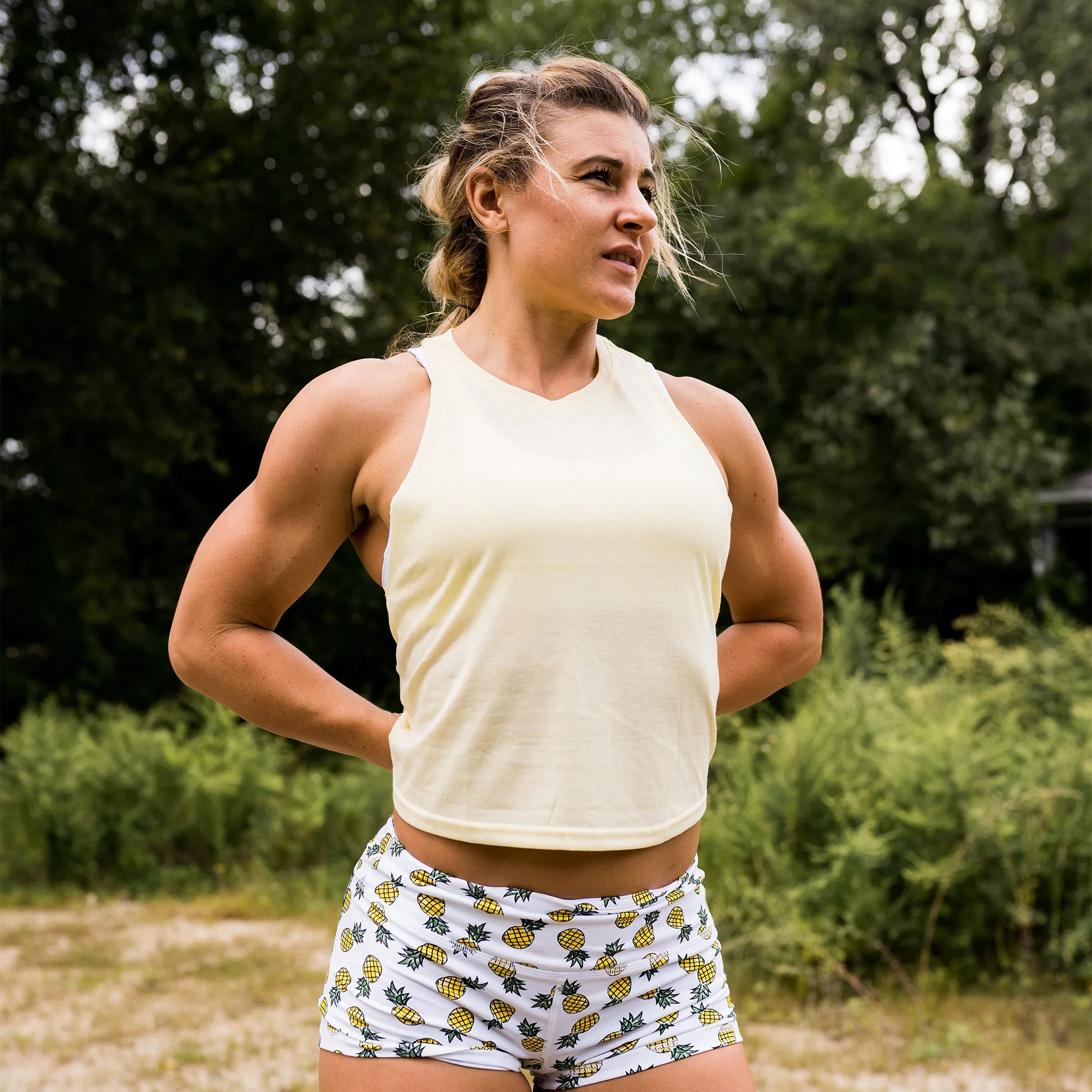 Women's Racerback Tank Top - Yellow sold by Savage Barbell product image thumbnail 3