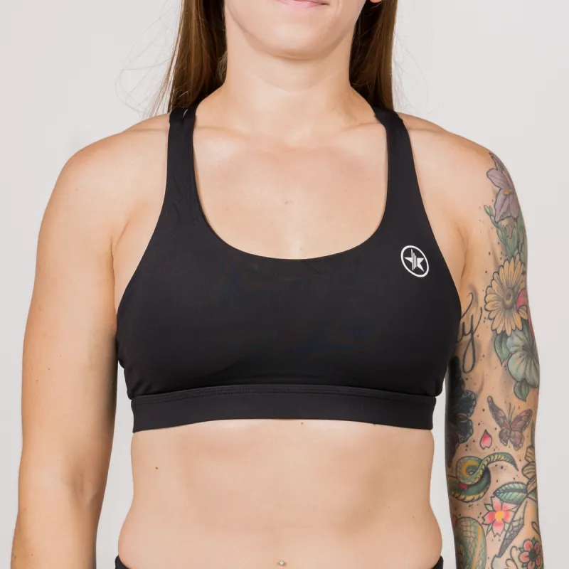 Sports Bra - 4-Strap Low-Cut - Black sold by Savage Barbell