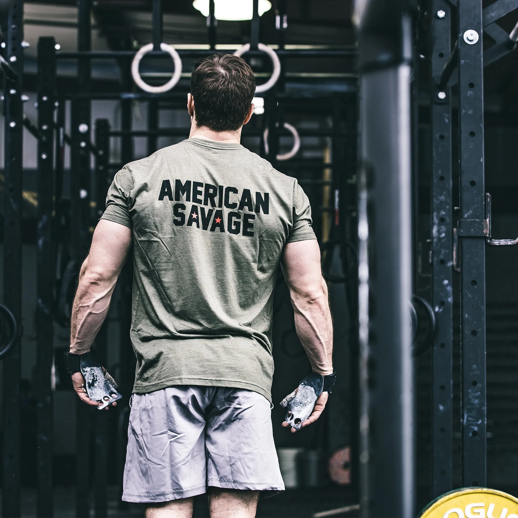Men's T-shirt - American Savage - Army sold by Savage Barbell product image thumbnail 3