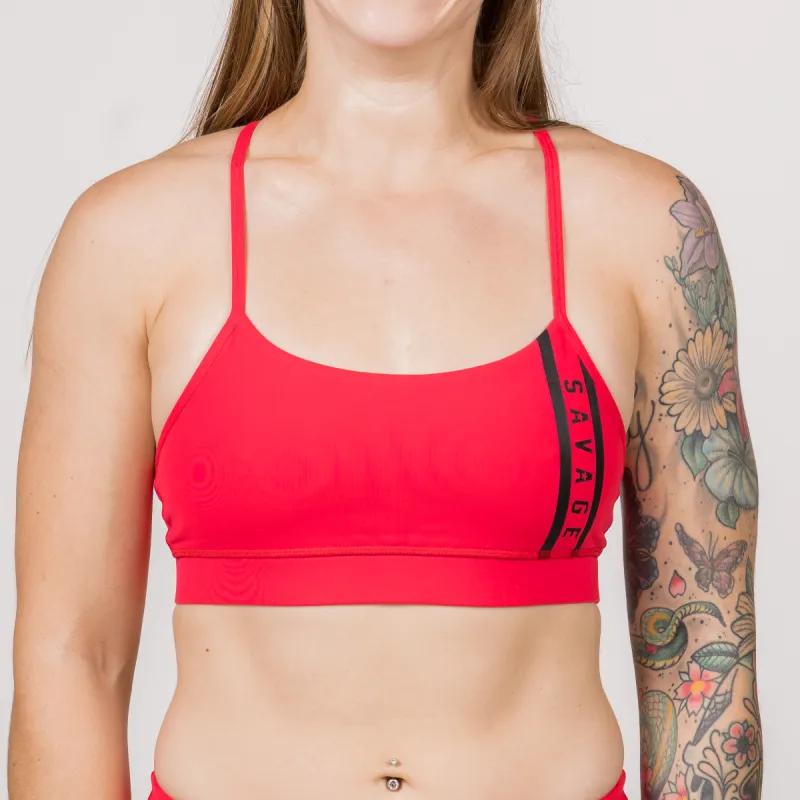 Sports Bra - Viper Squad - Red sold by Savage Barbell
