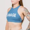 Sports Bra - High-Neck - Blue Steel sold by Savage Barbell
