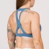 Sports Bra - High-Neck - Blue Steel sold by Savage Barbell