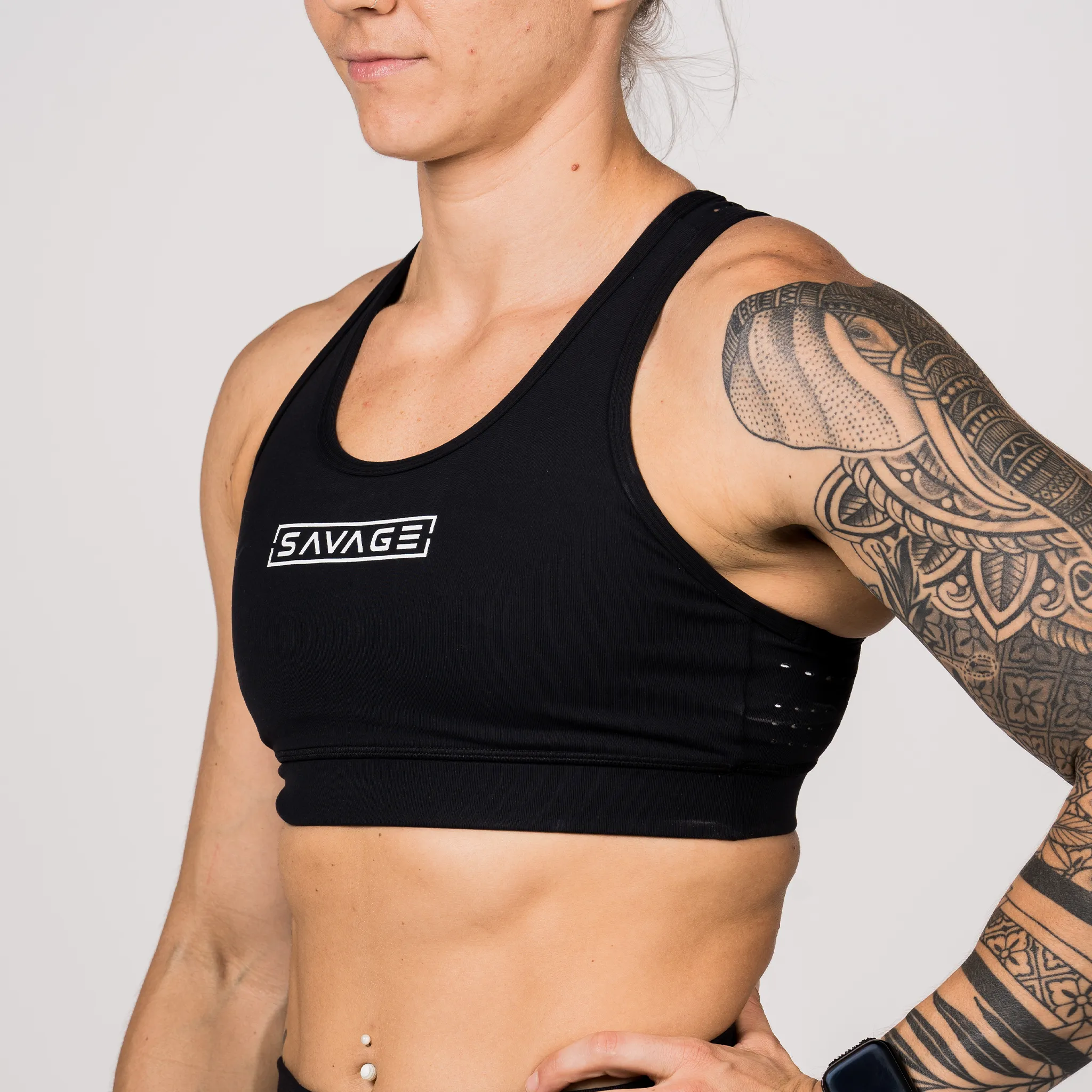 Sports Bra - Laser Back - Black sold by Savage Barbell product image thumbnail 3