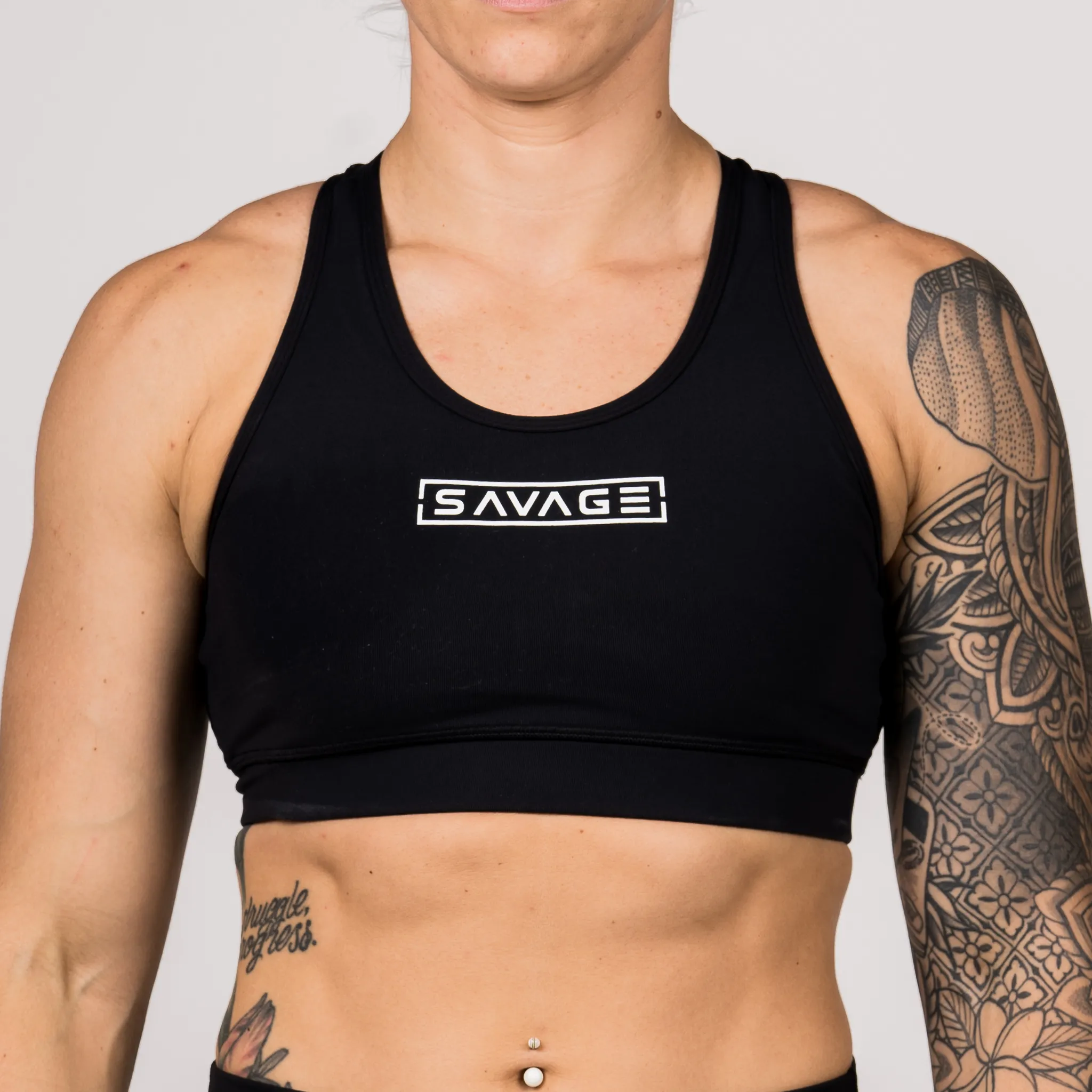 Sports Bra - Laser Back - Black sold by Savage Barbell