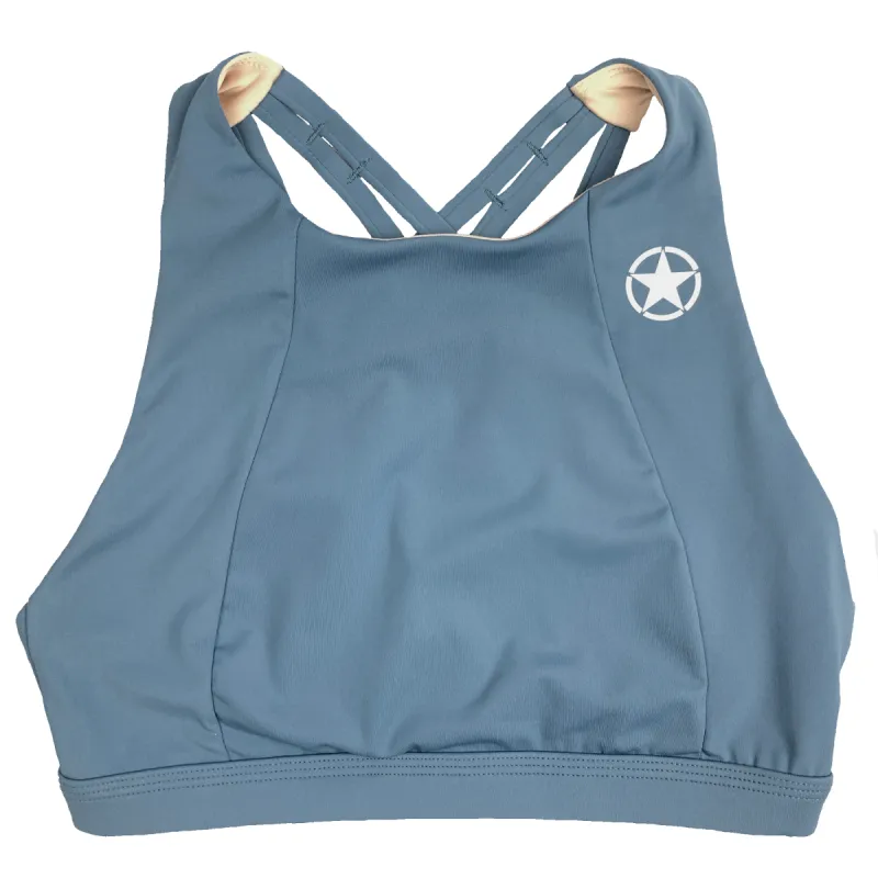 Sports Bra - 6-Strap High-Chest - Blue Steel sold by Savage Barbell