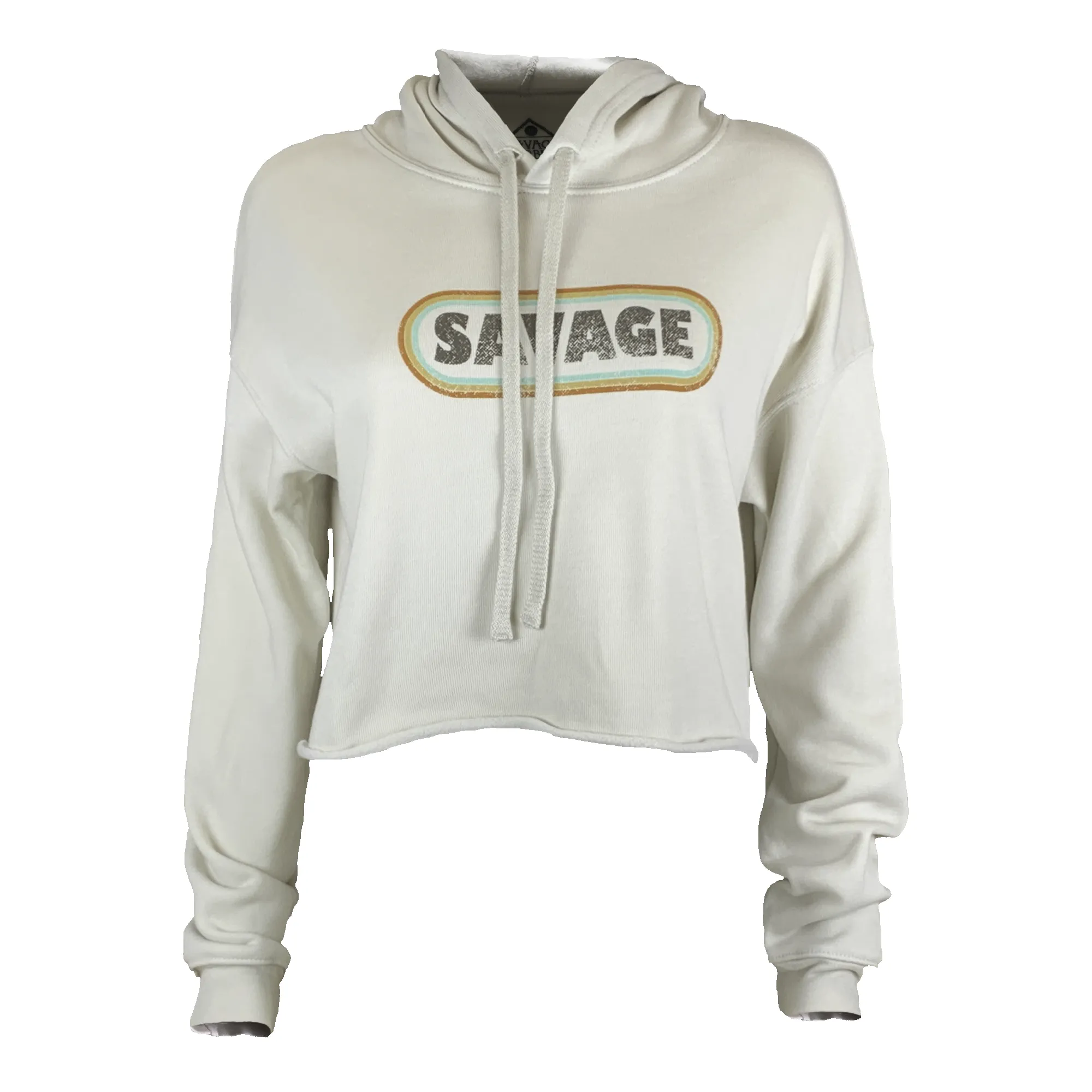 Women's Crop Hoodie - Retro sold by Savage Barbell