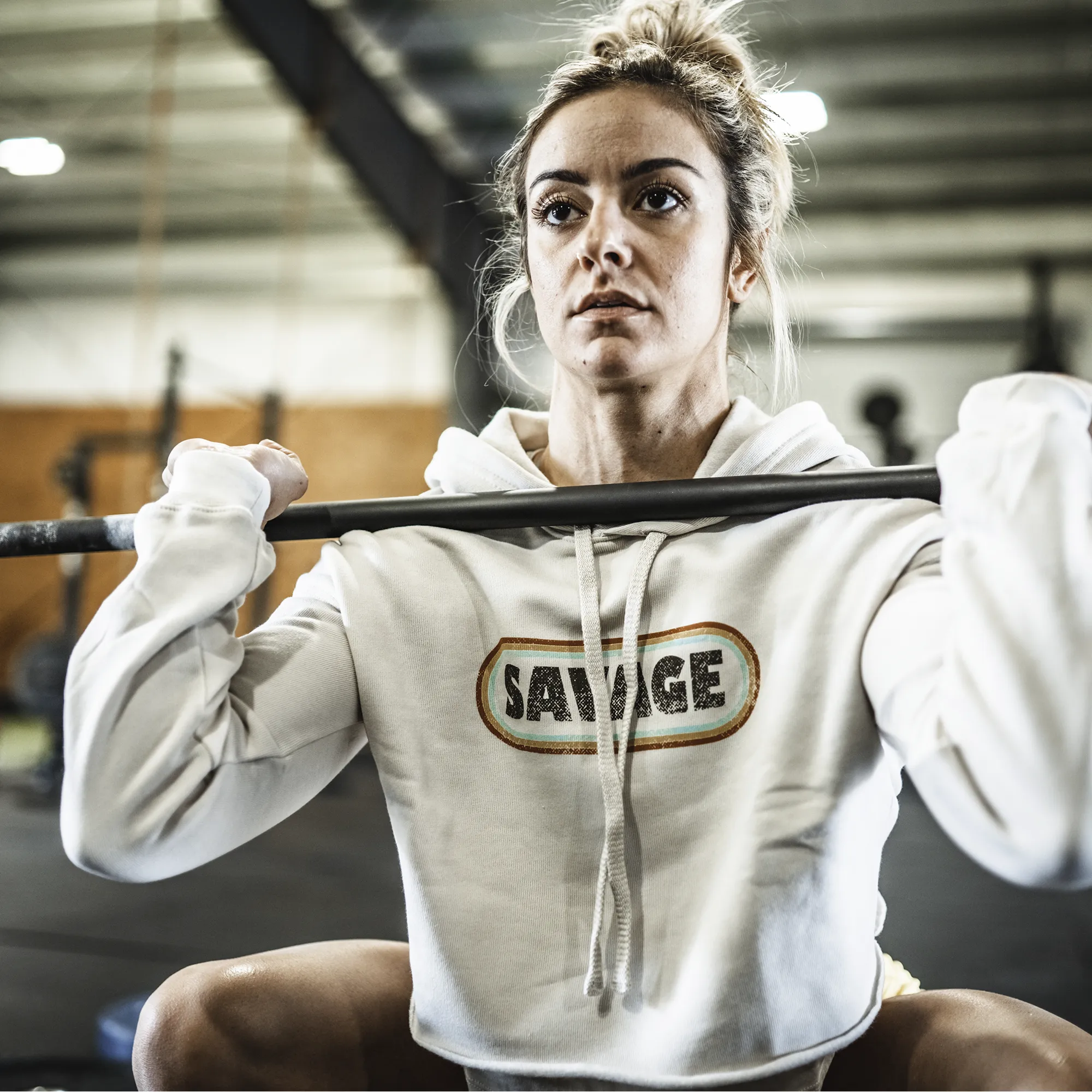 Women's Crop Hoodie - Retro sold by Savage Barbell product image thumbnail 4