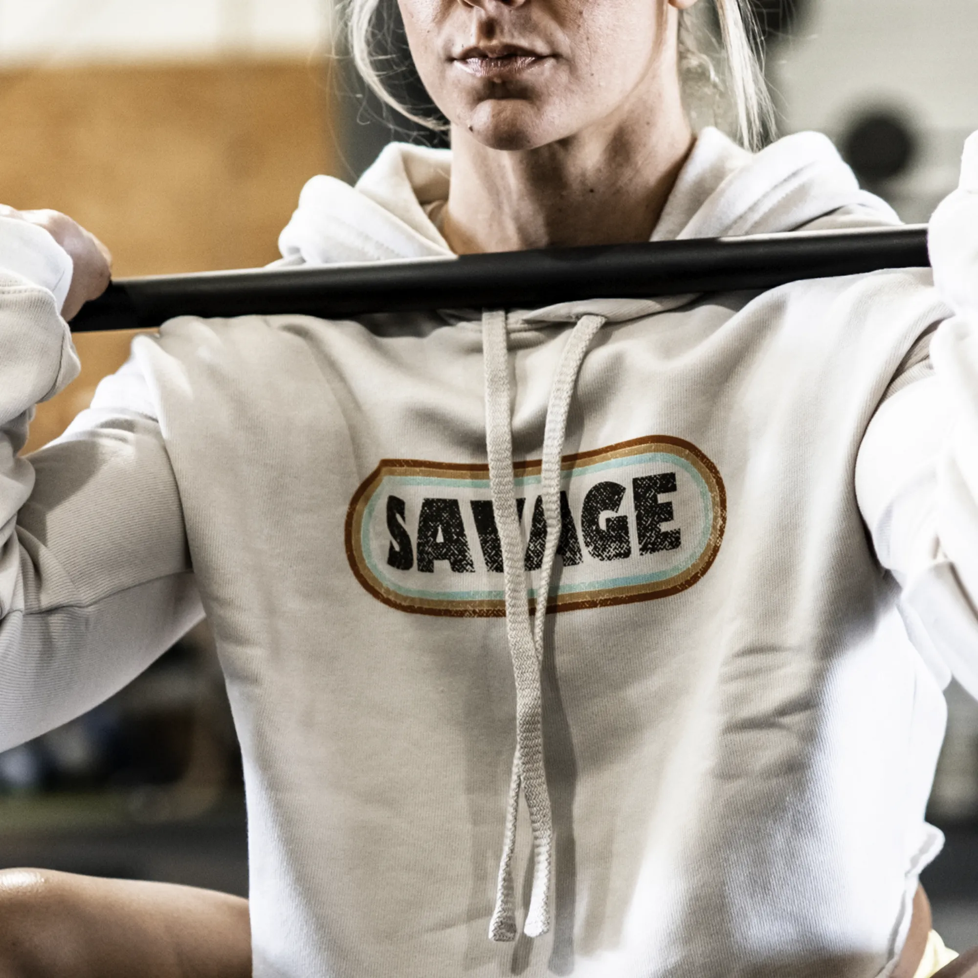Women's Crop Hoodie - Retro sold by Savage Barbell product image thumbnail 3