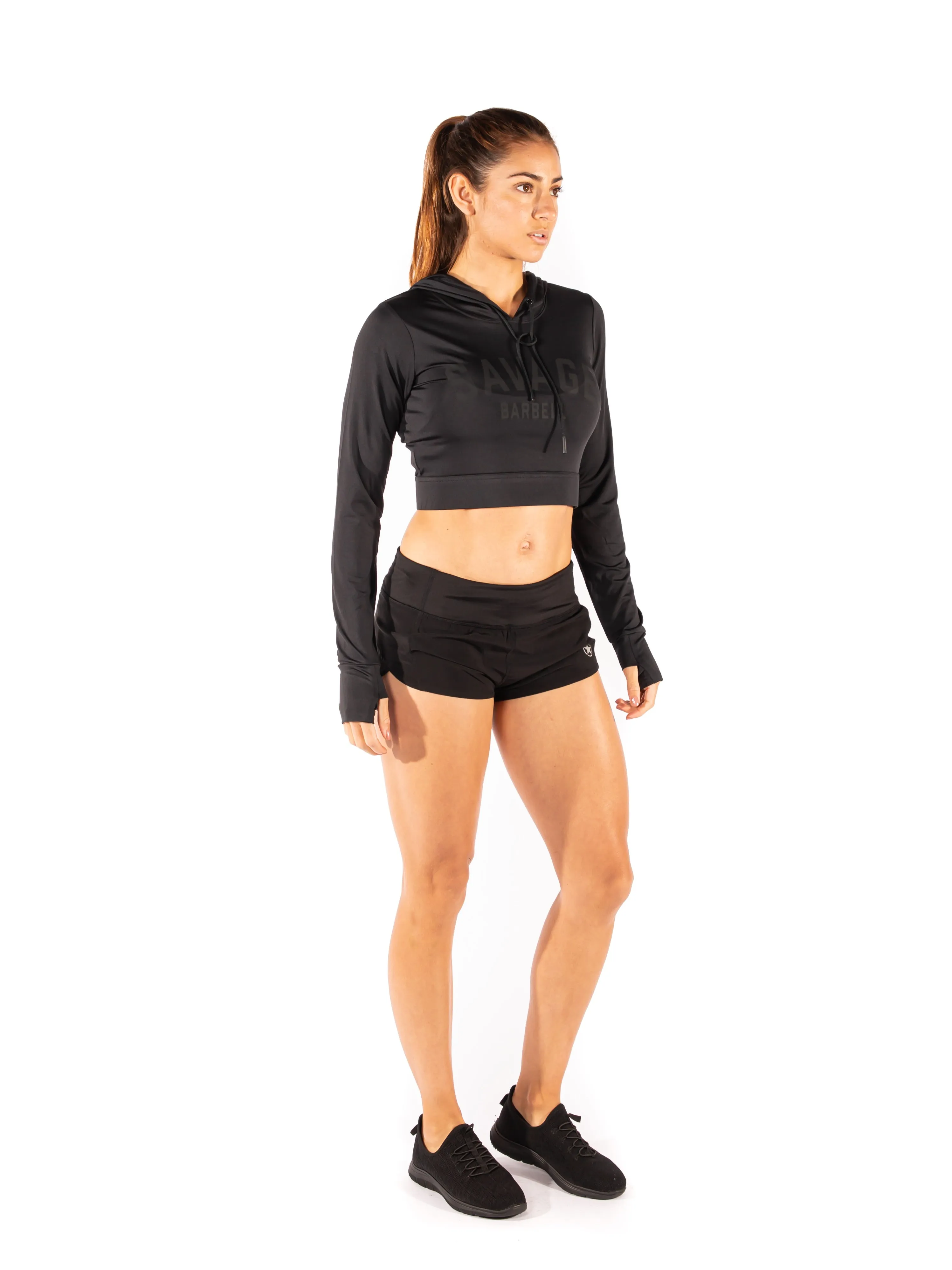 Women's Premium Crop Hoodie sold by Savage Barbell product image thumbnail 3